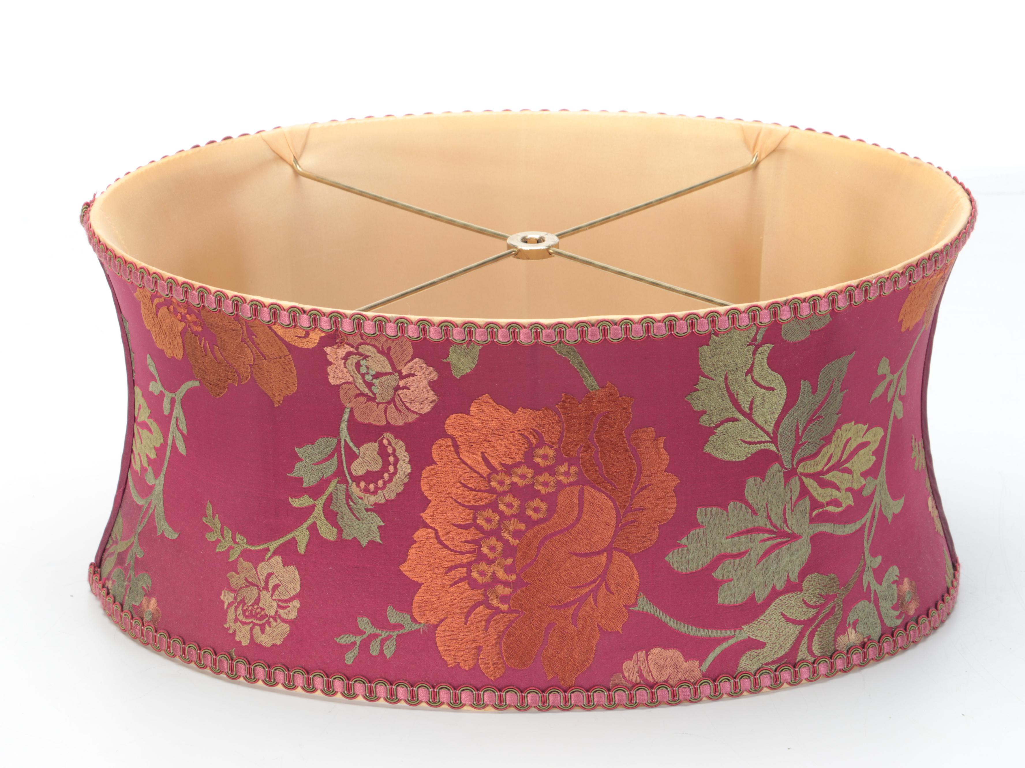 Kinzig Designs "Margot" Green Blown Glass Table Lamps with Silk Shades