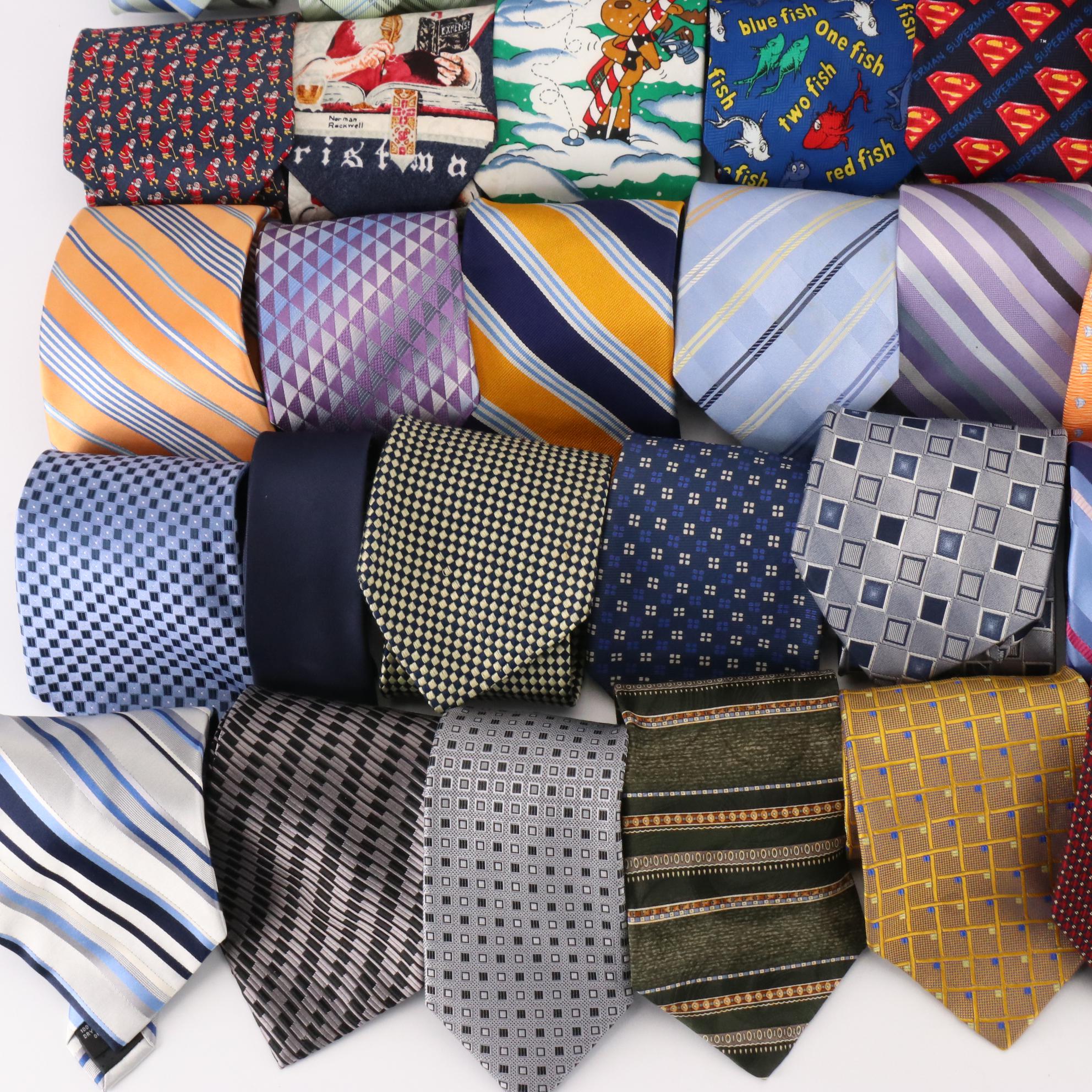 41 Various Men's Neck Ties, Featuring Brooks Brothers, Calvin Klein, and More