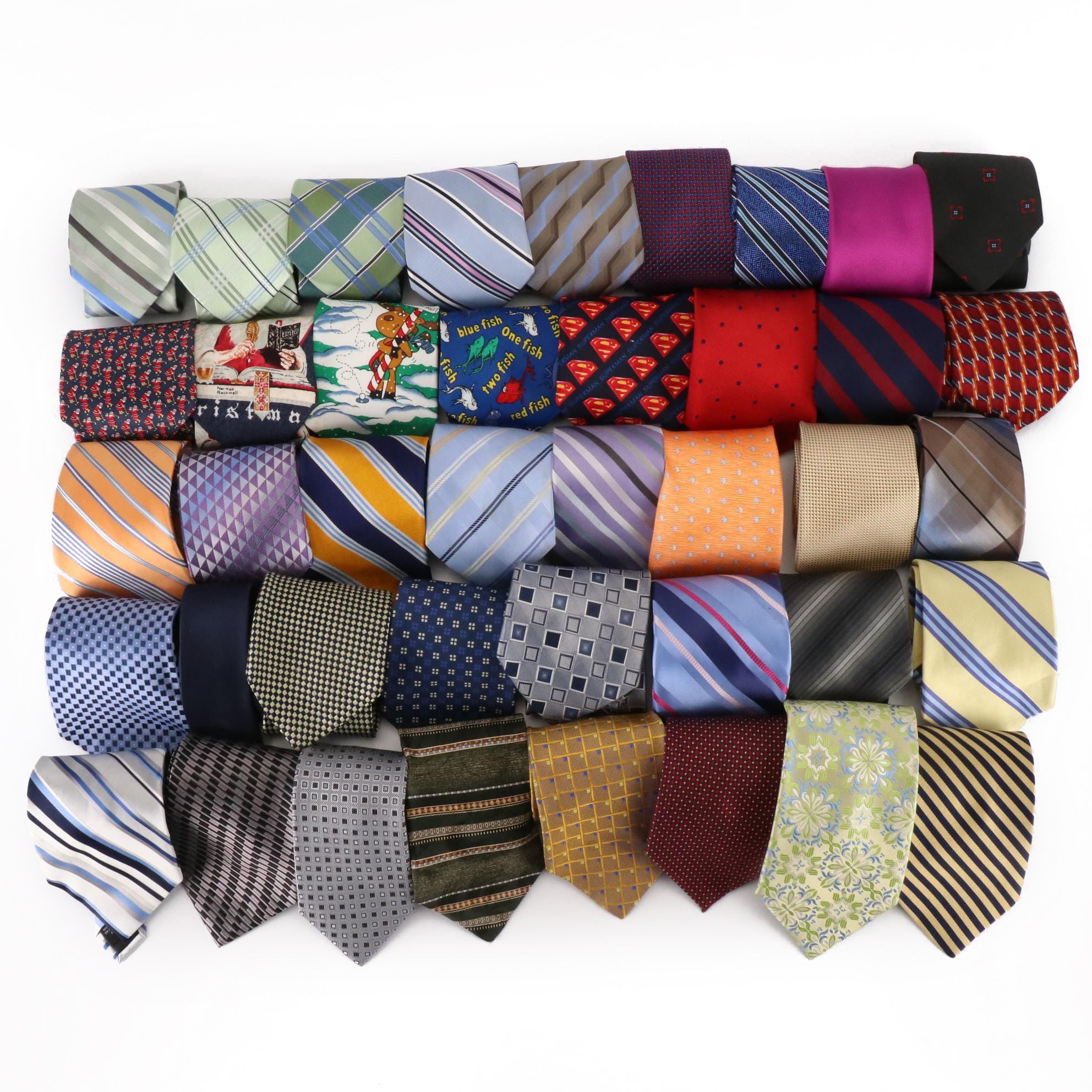 41 Various Men's Neck Ties, Featuring Brooks Brothers, Calvin Klein, and More