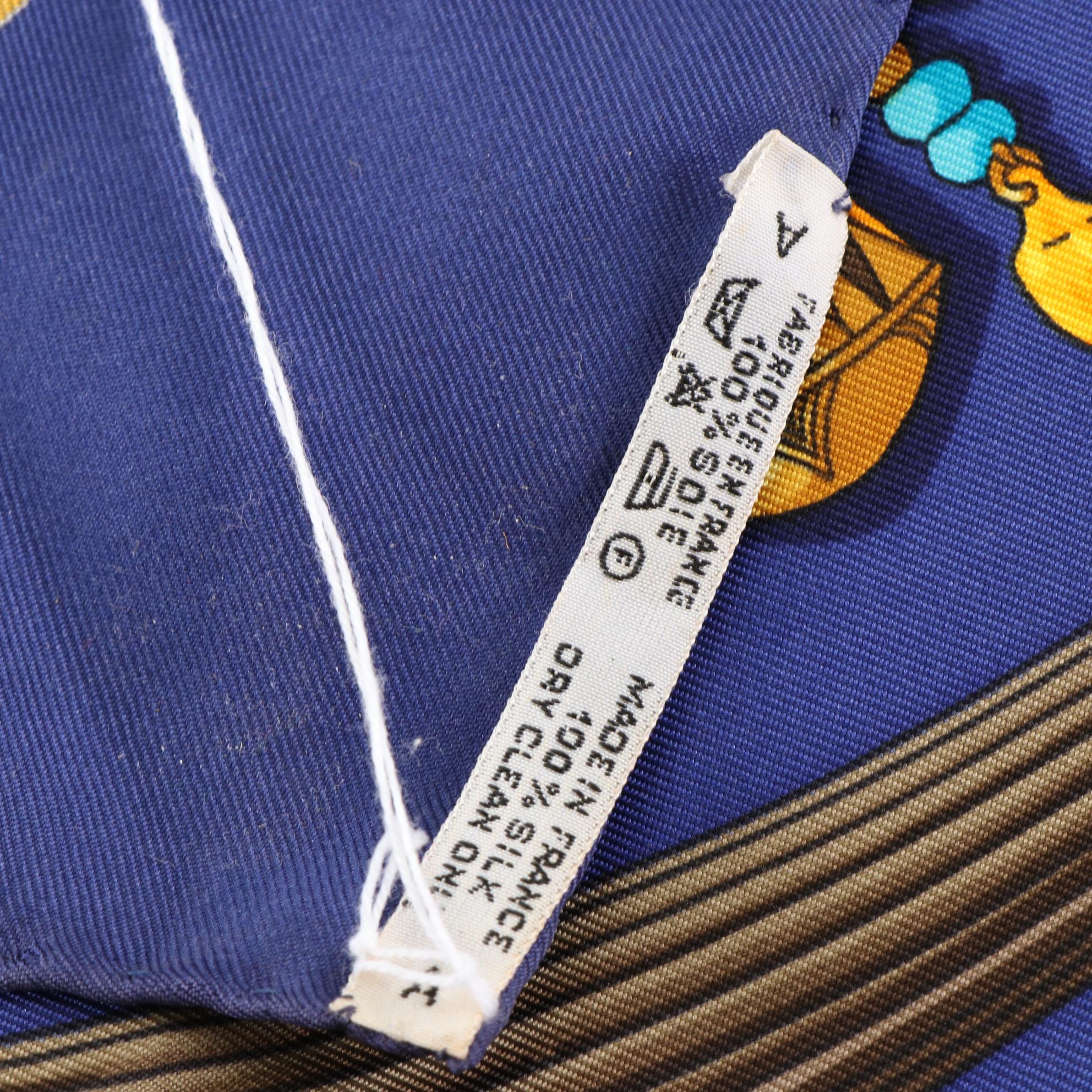 Hermès "Egyptian Scarab" Scarf 90 in Silk Twill