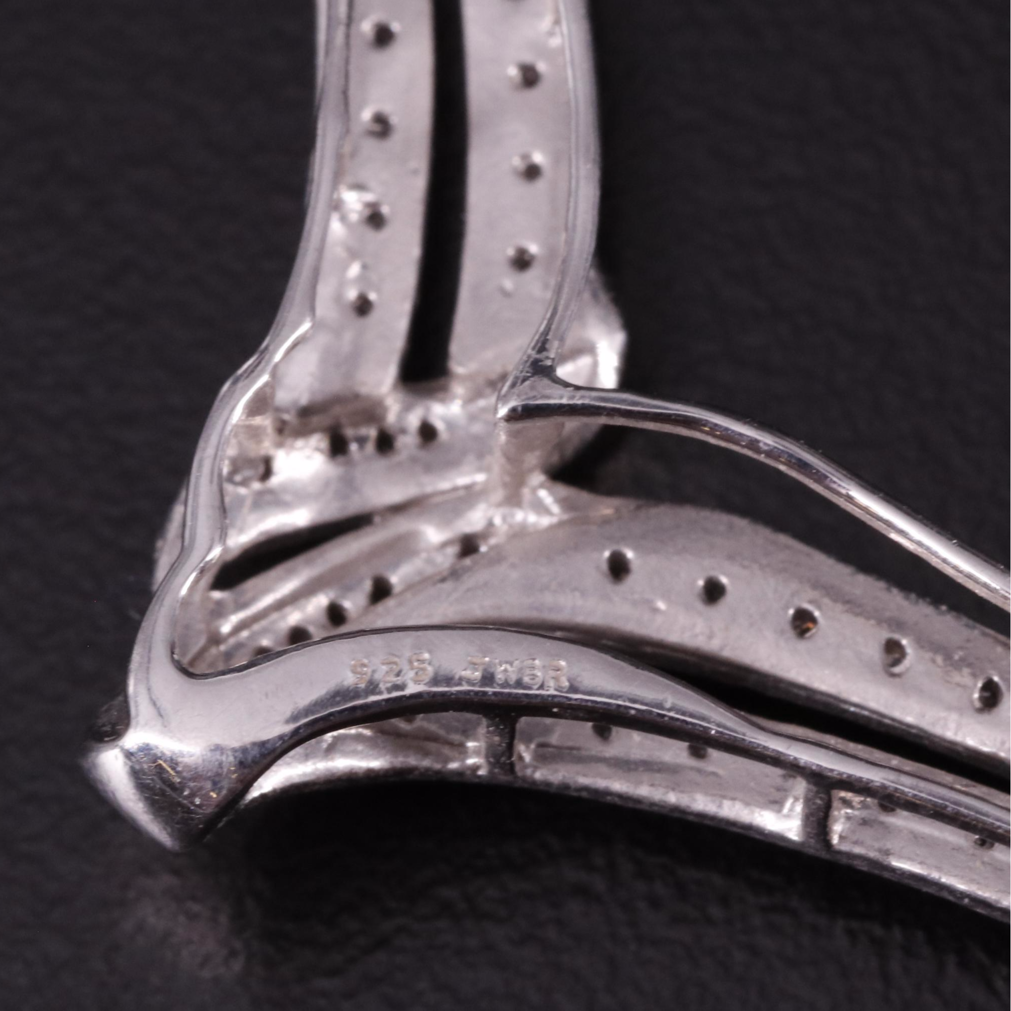 Sterling Diamond Bracelet, Earrings and Festoon Necklace Set