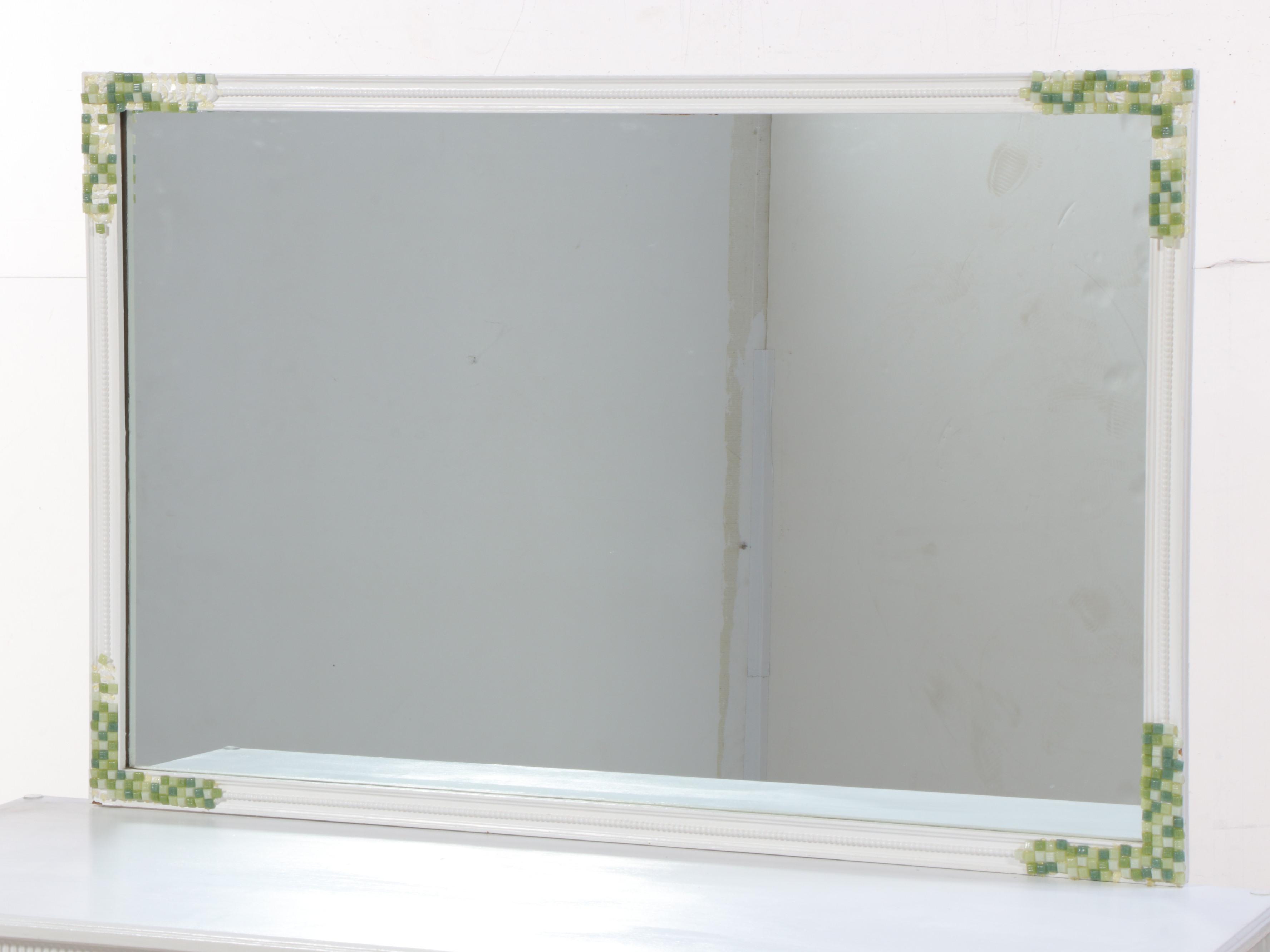 White-Painted Dresser and Nightstand, Mid-20th Century