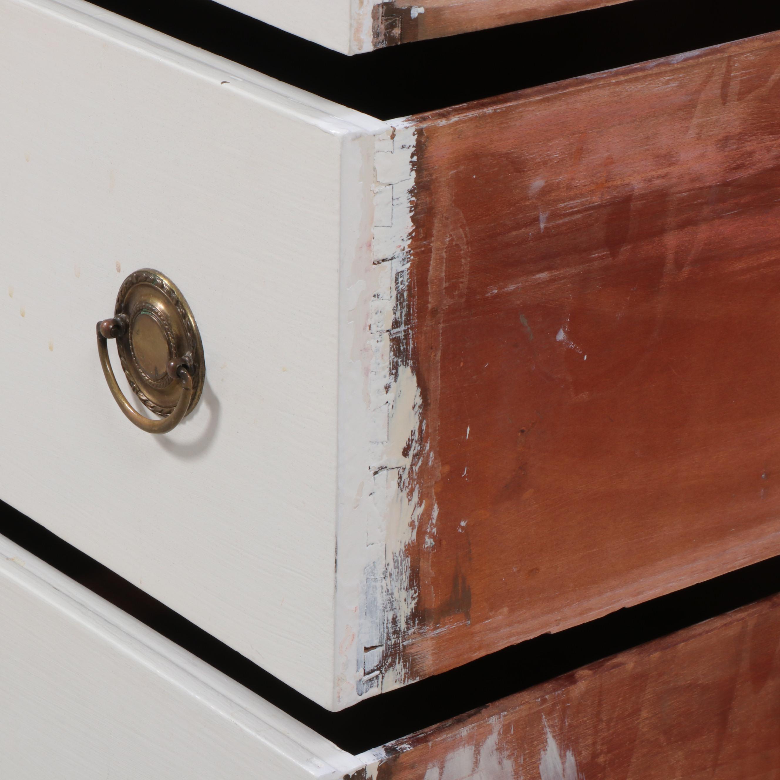 White-Painted Dresser and Nightstand, Mid-20th Century