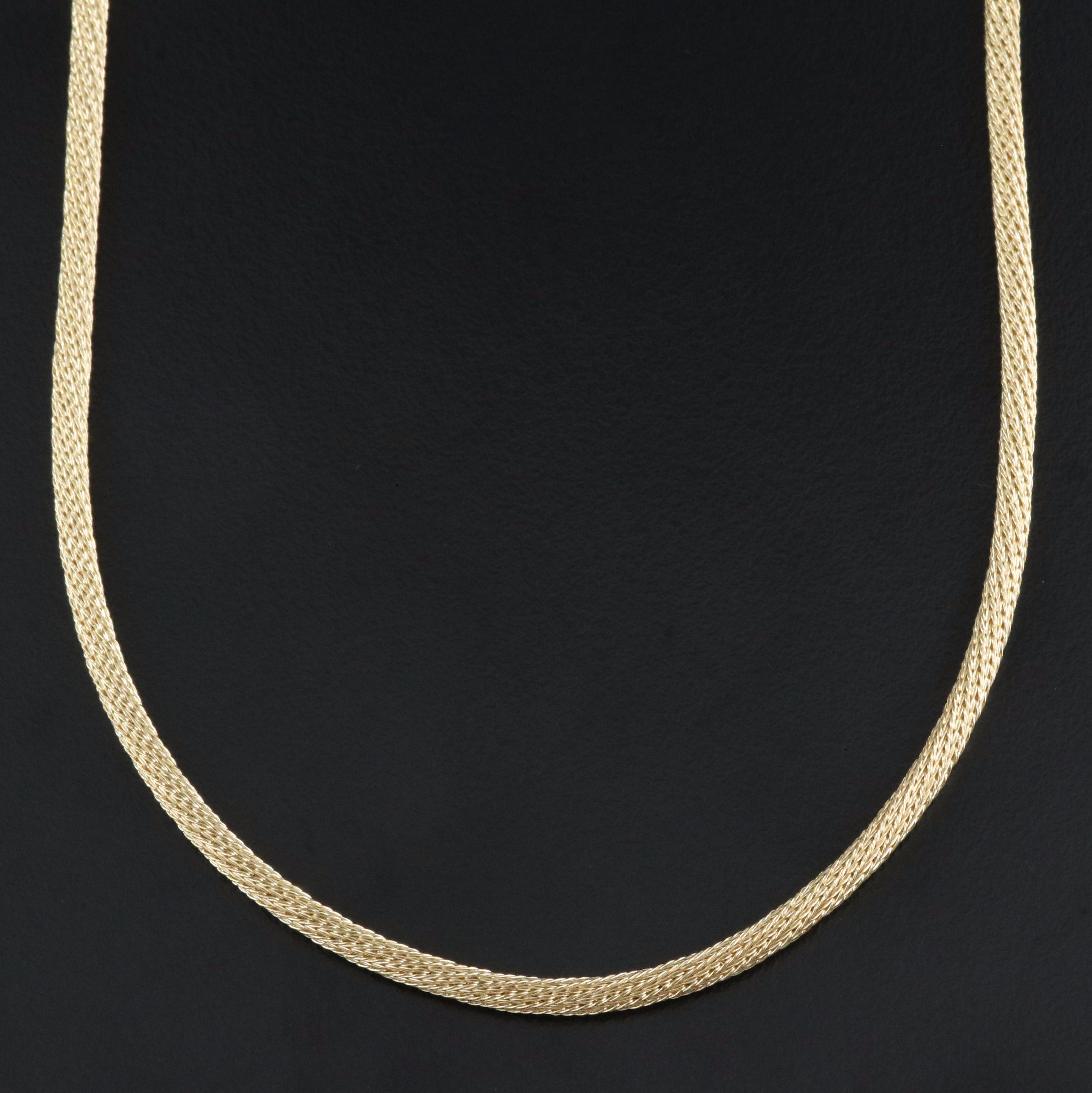 Italian Vior 14K Wheat Mesh Chain Necklace