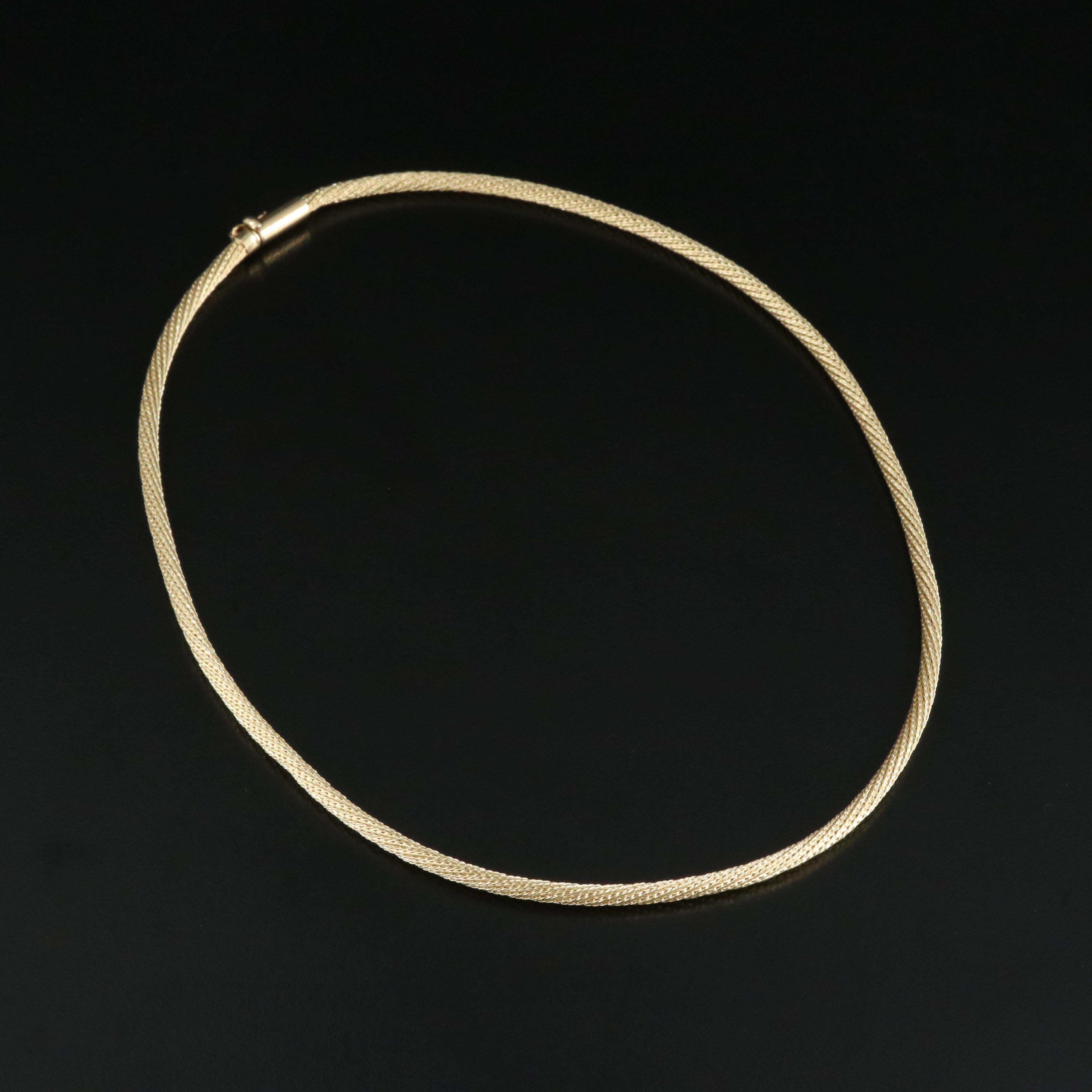 Italian Vior 14K Wheat Mesh Chain Necklace