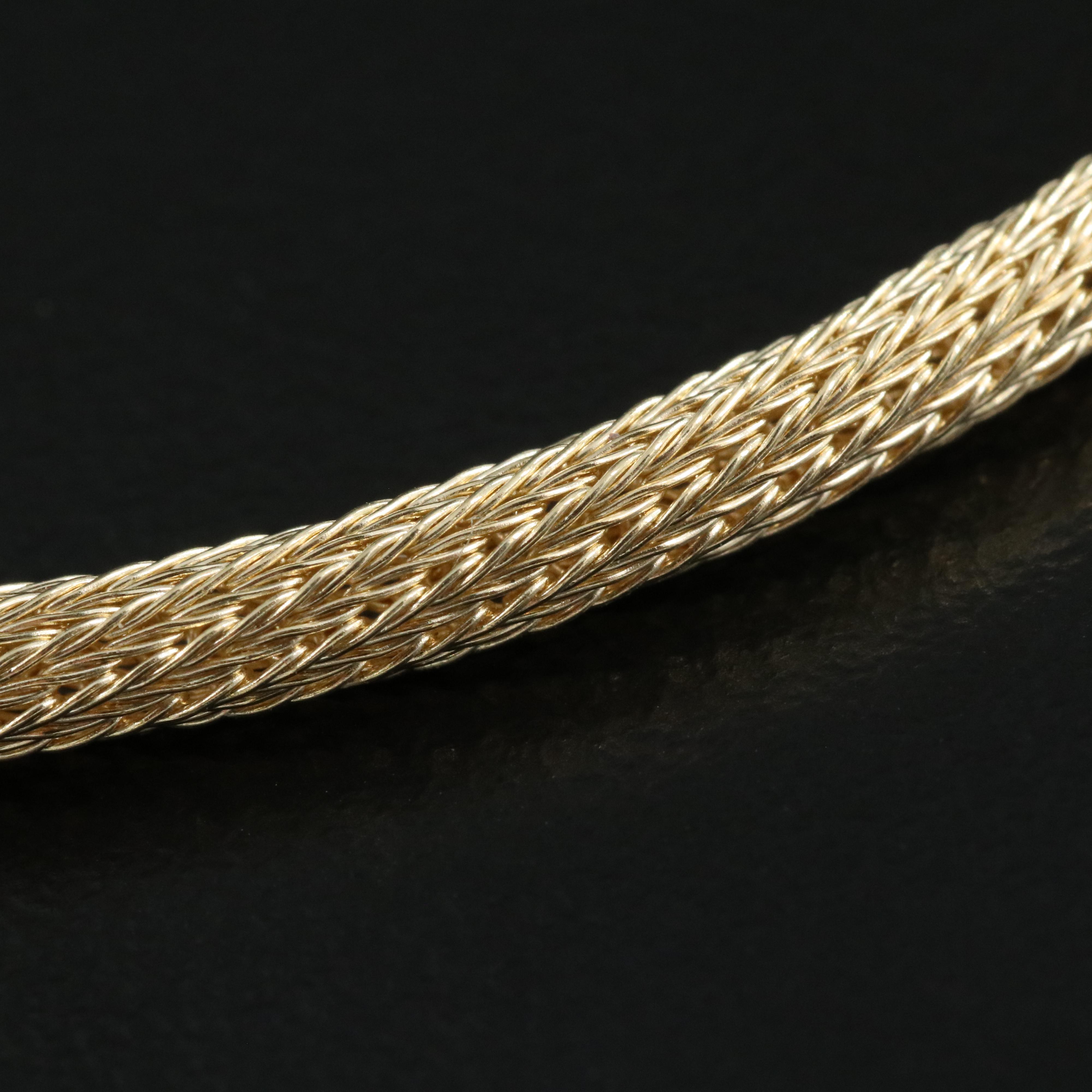 Italian Vior 14K Wheat Mesh Chain Necklace