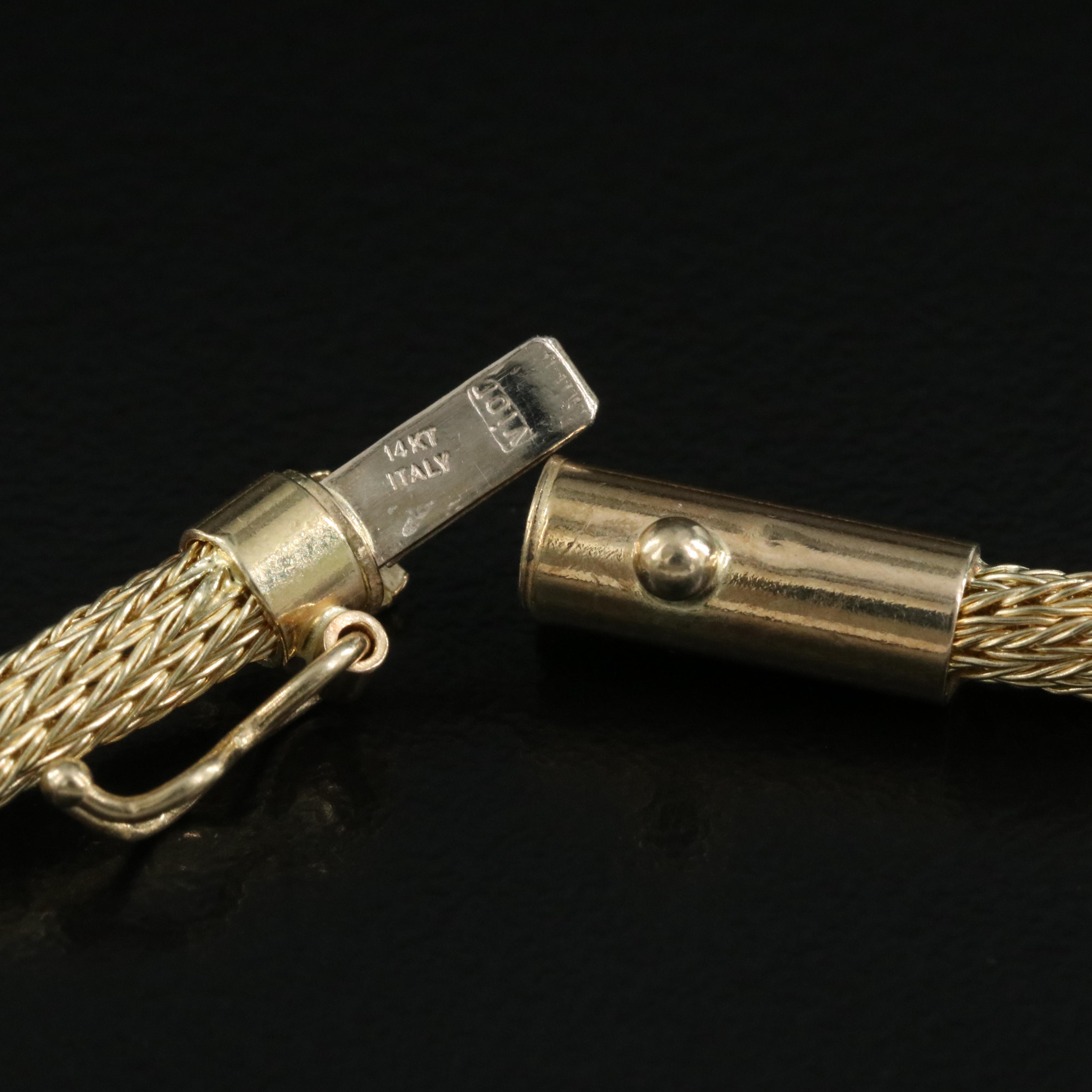 Italian Vior 14K Wheat Mesh Chain Necklace