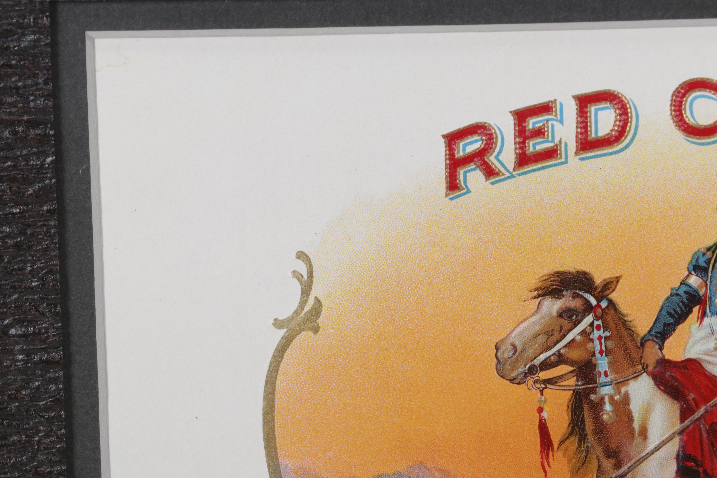 Red Cloud Embossed Offset Lithograph Cigar Box Label, Early 20th Century