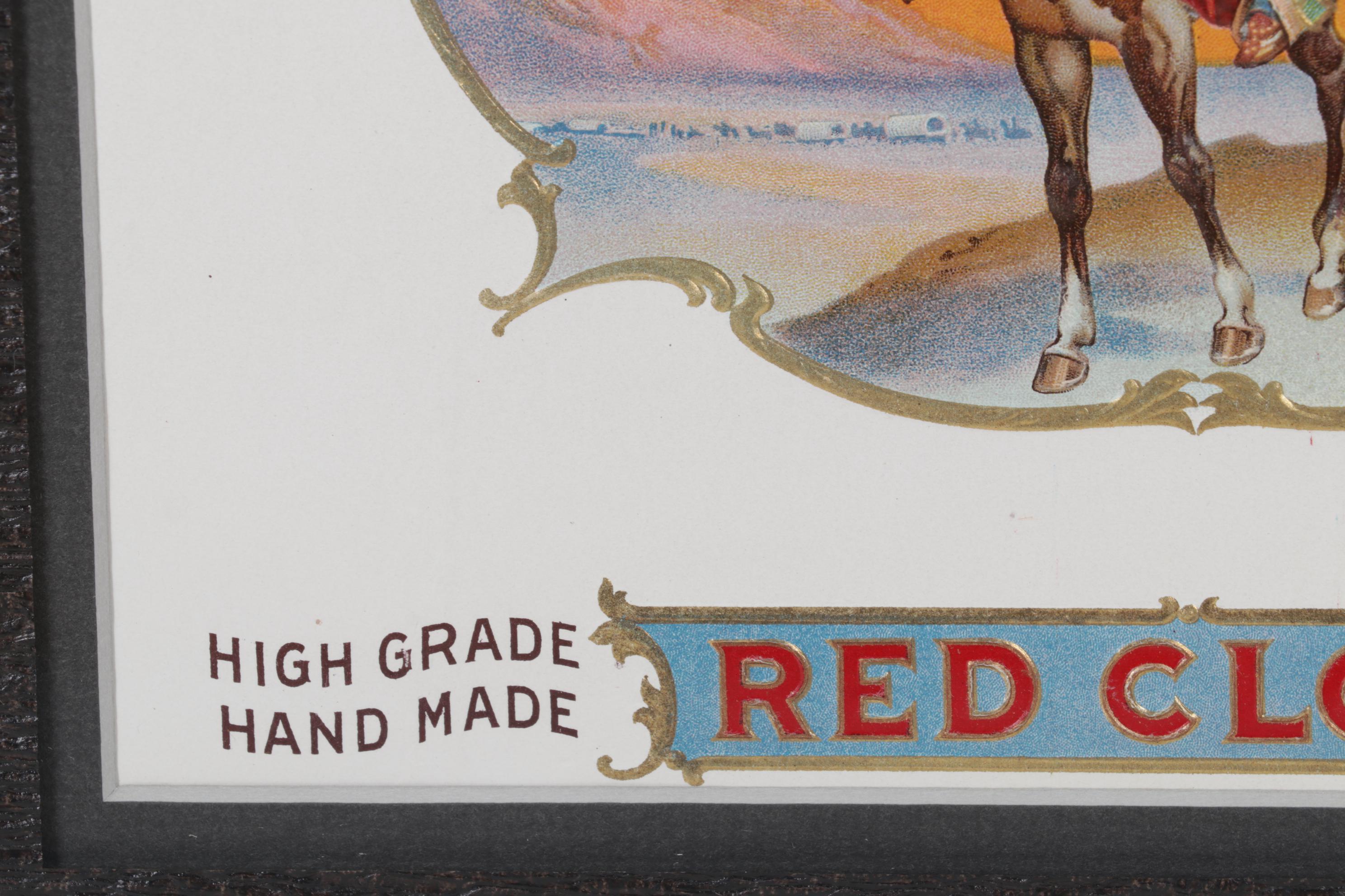 Red Cloud Embossed Offset Lithograph Cigar Box Label, Early 20th Century