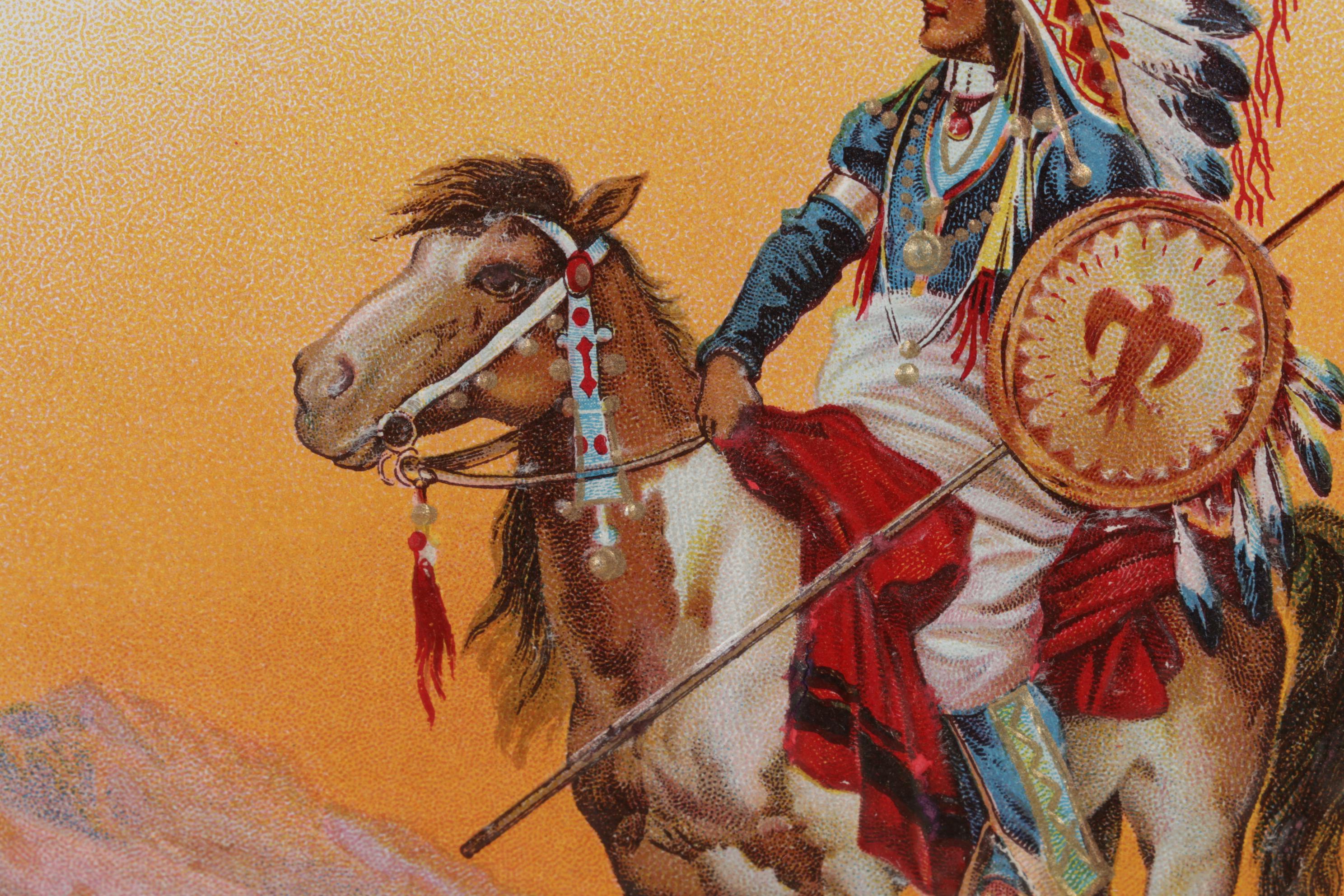 Red Cloud Embossed Offset Lithograph Cigar Box Label, Early 20th Century