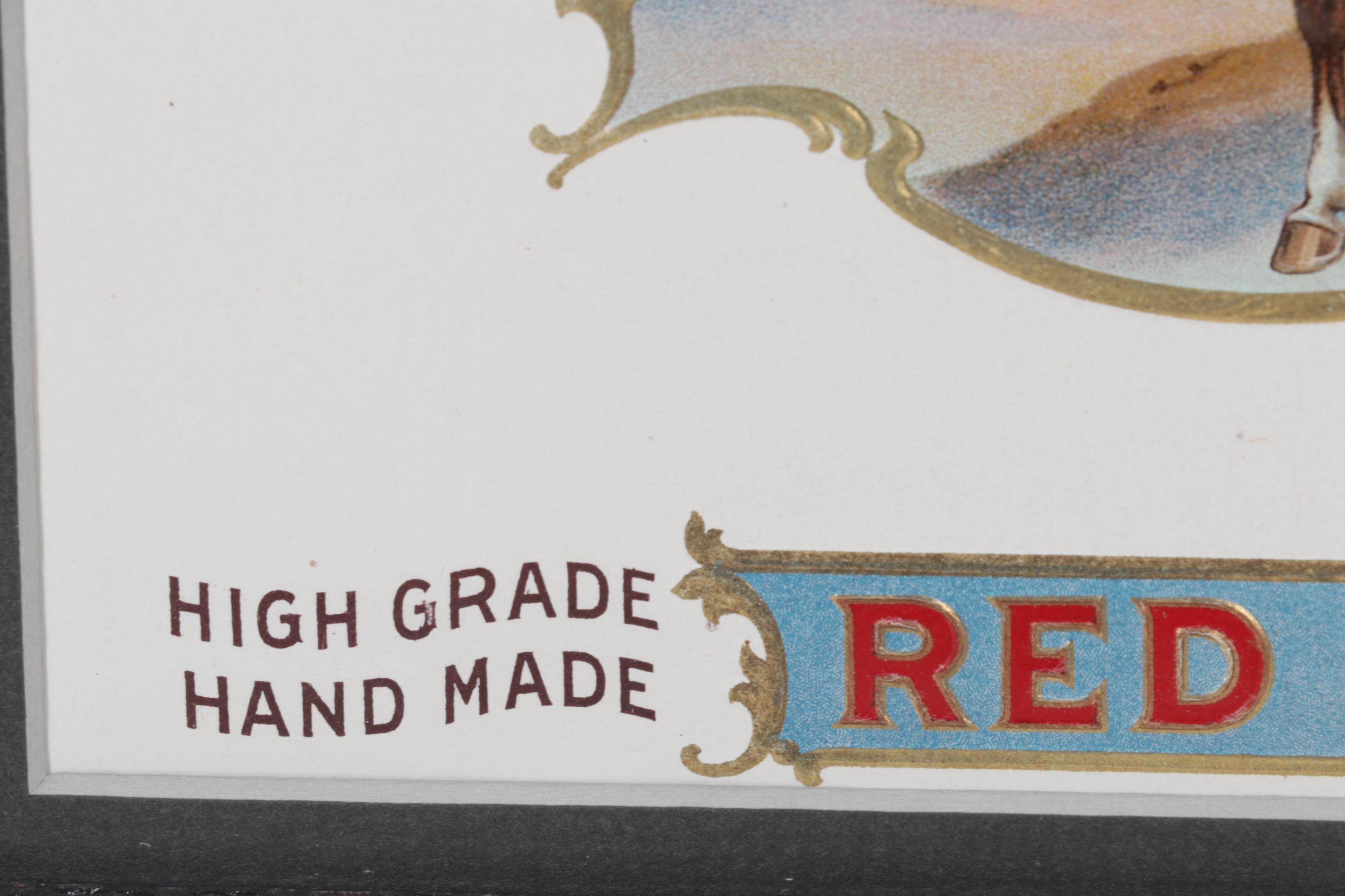 Red Cloud Embossed Offset Lithograph Cigar Box Label, Early 20th Century