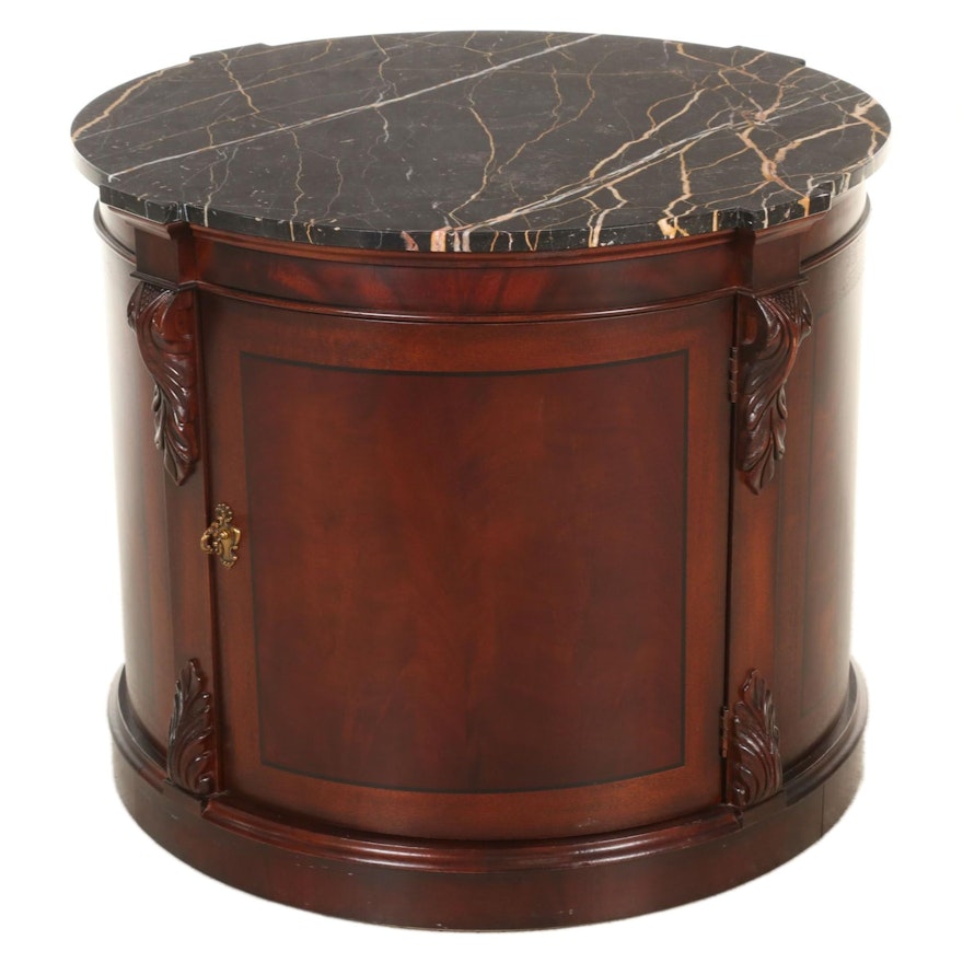 Henredon "Historic Natchez Collection" Mahogany and Portoro Marble Top End Table