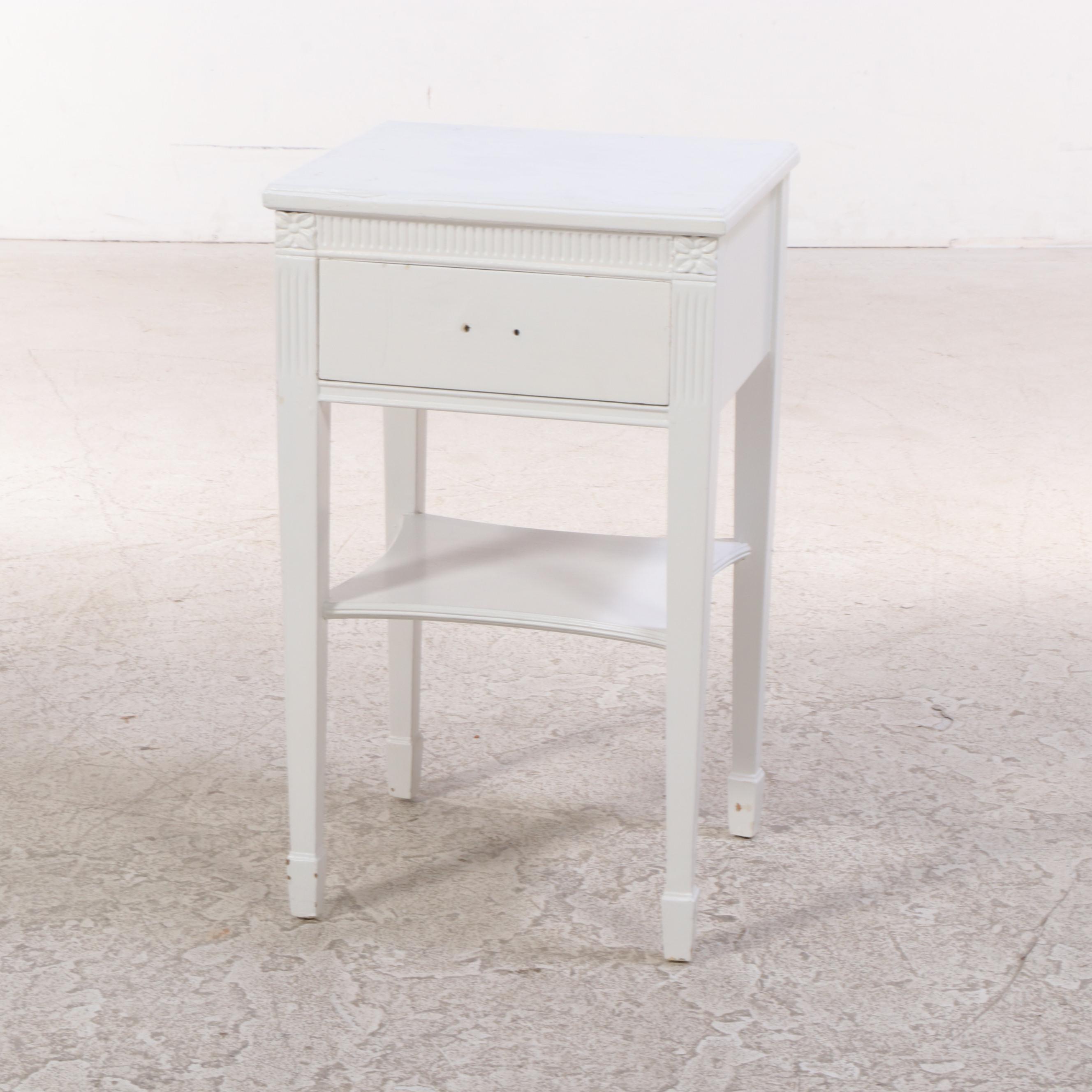White-Painted Dresser and Nightstand, Mid-20th Century