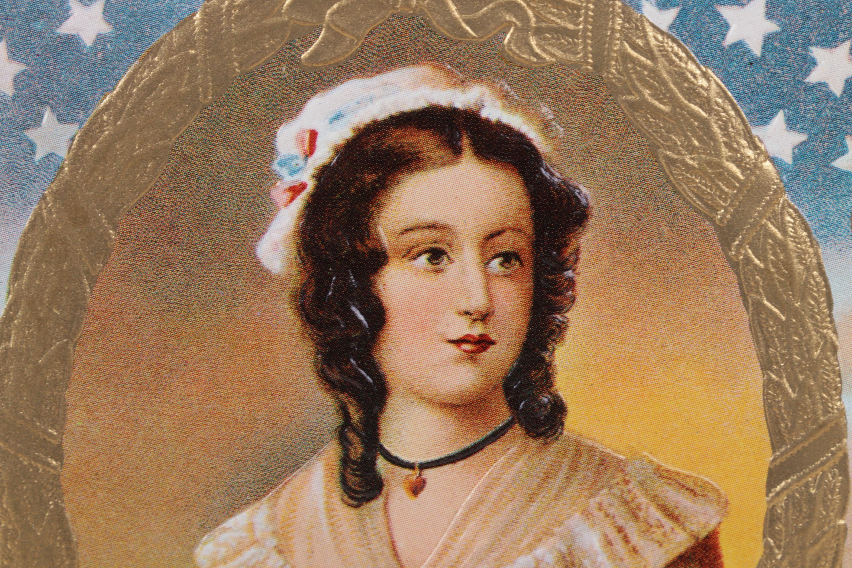 Betsy Ross "Hole in the Head" Embossed Offset Lithograph Cigar Box Label, 1920s