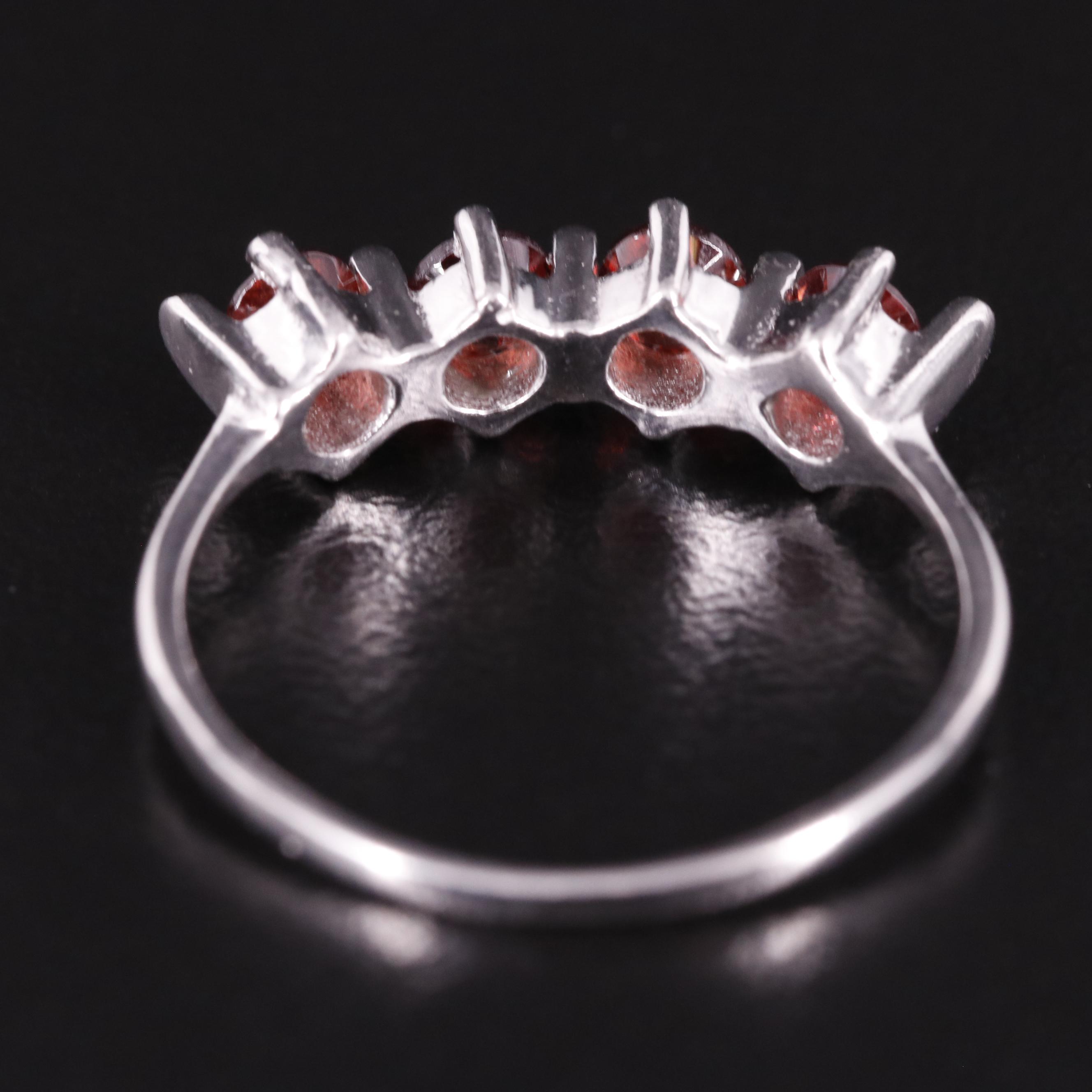 Sterling Four Stone Garnet Ring