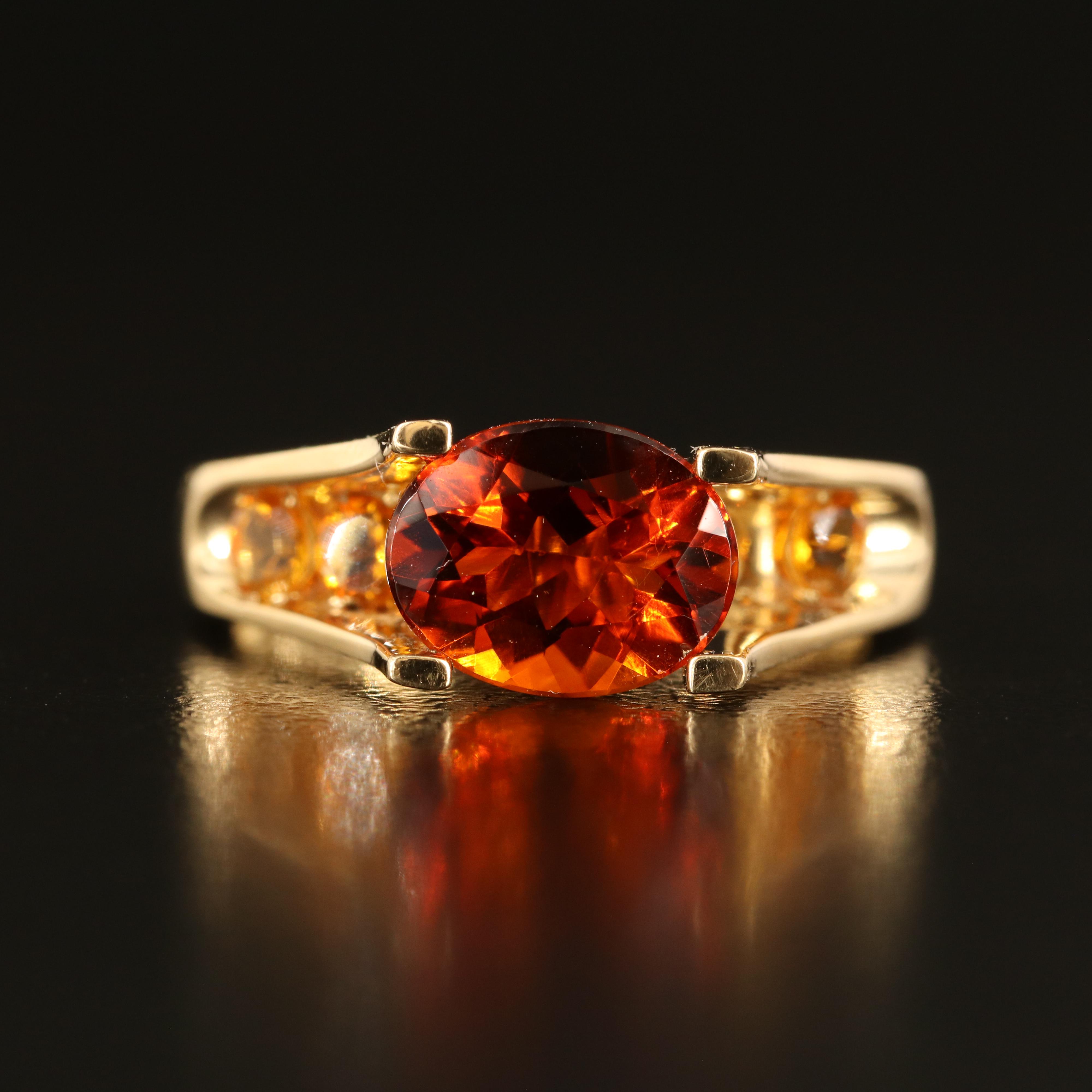 10K Citrine Bridge Ring