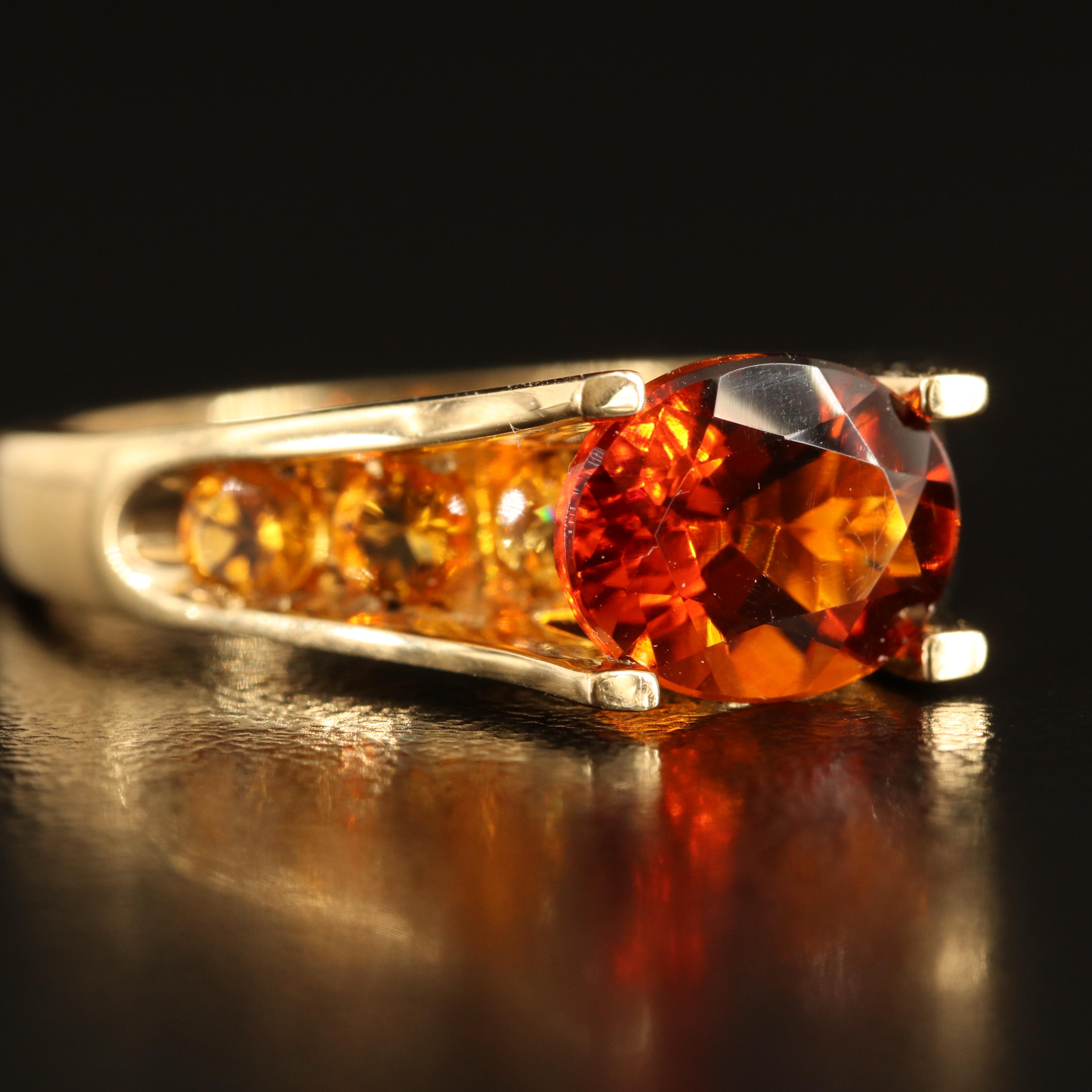 10K Citrine Bridge Ring