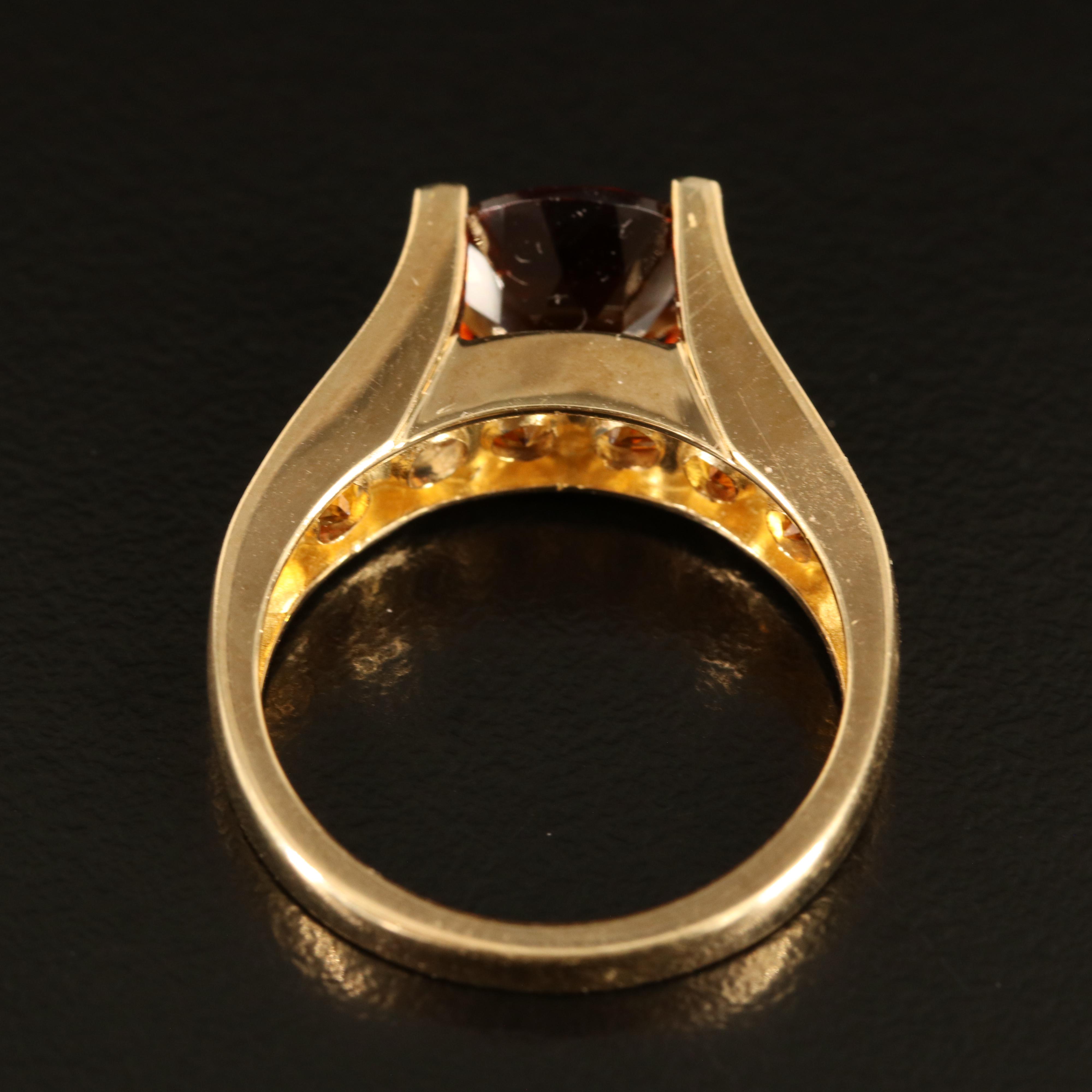 10K Citrine Bridge Ring