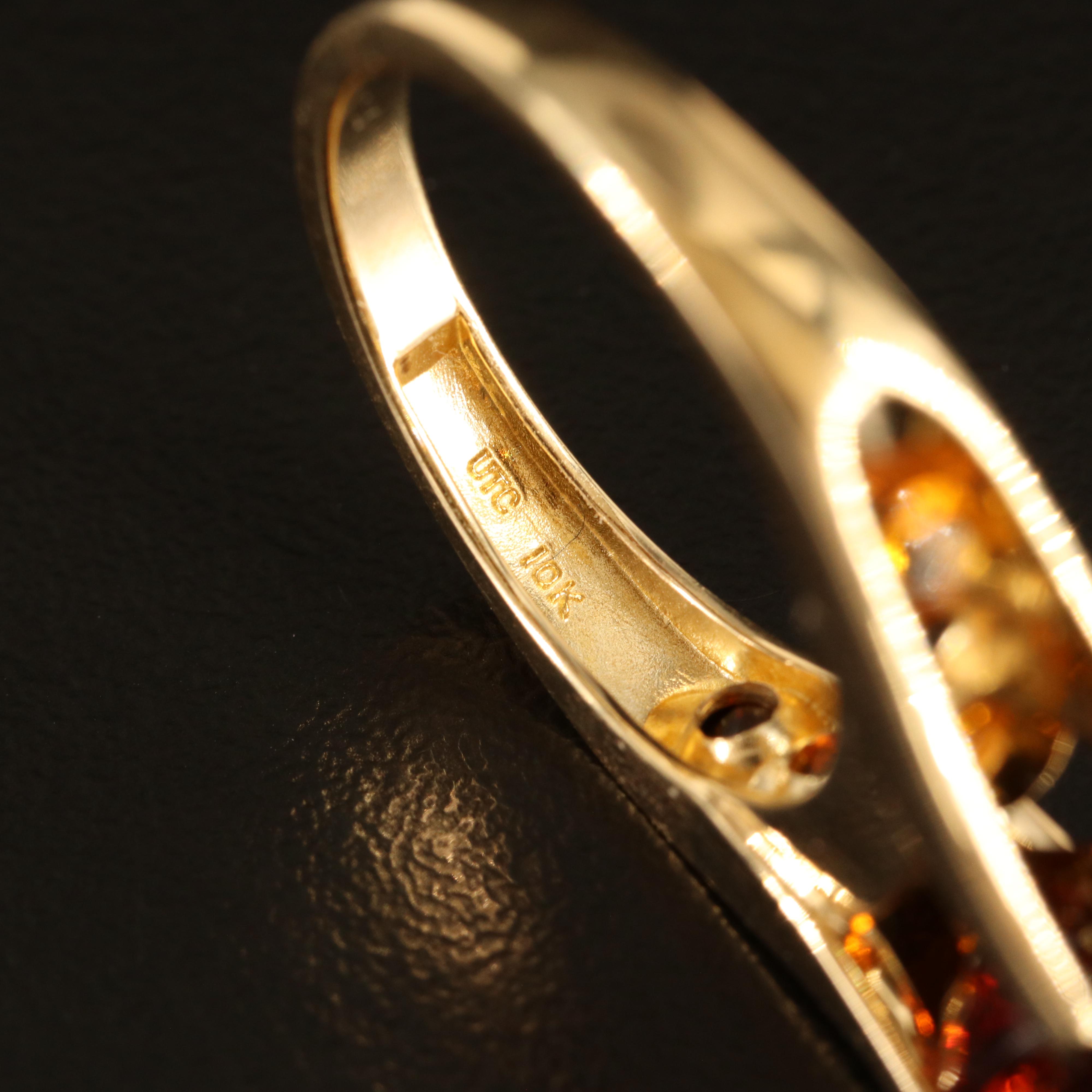 10K Citrine Bridge Ring