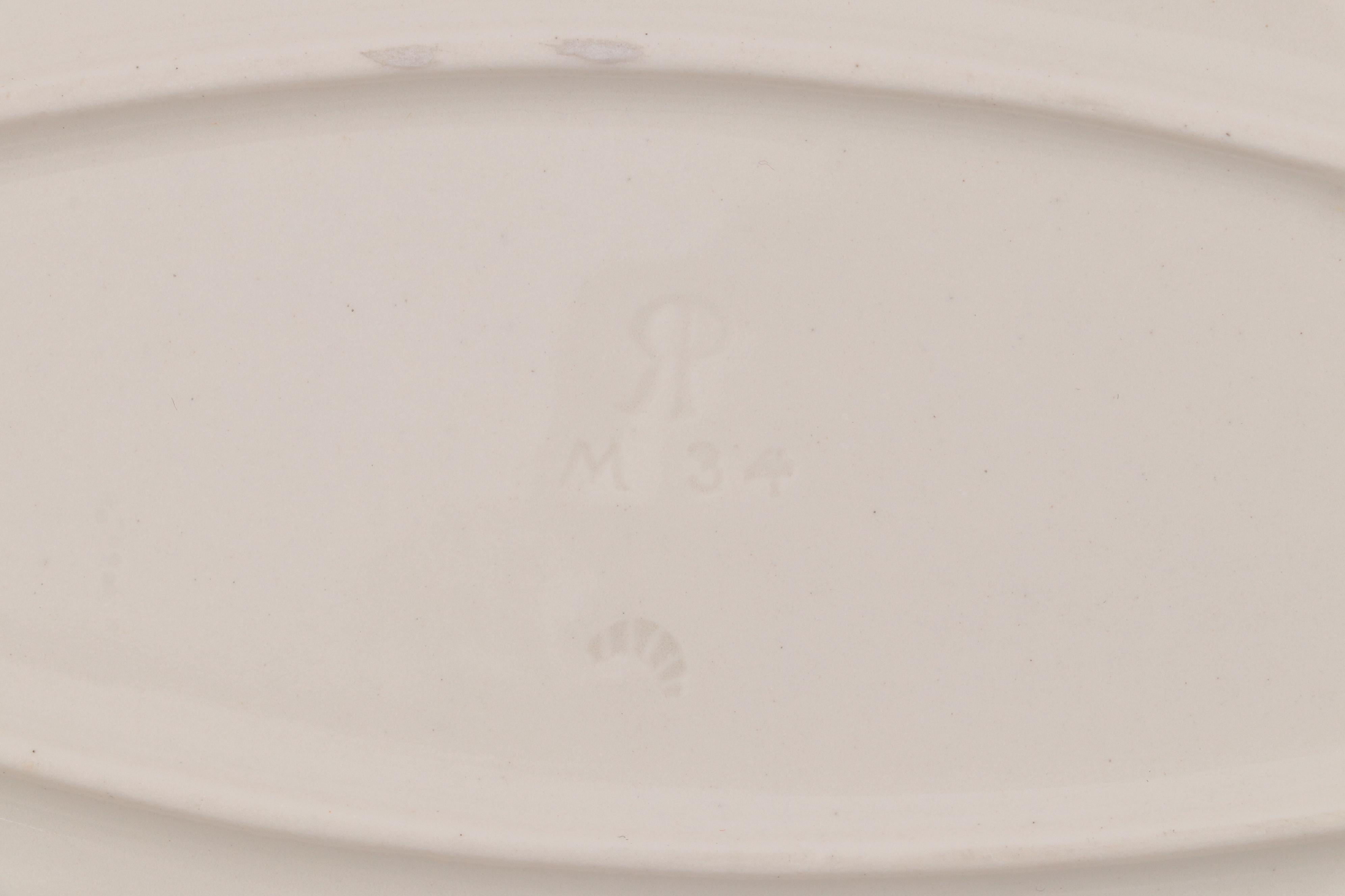 Rookwood Pottery Blue Ship Motif Porcelain Dinnerware and Serveware, 1920s