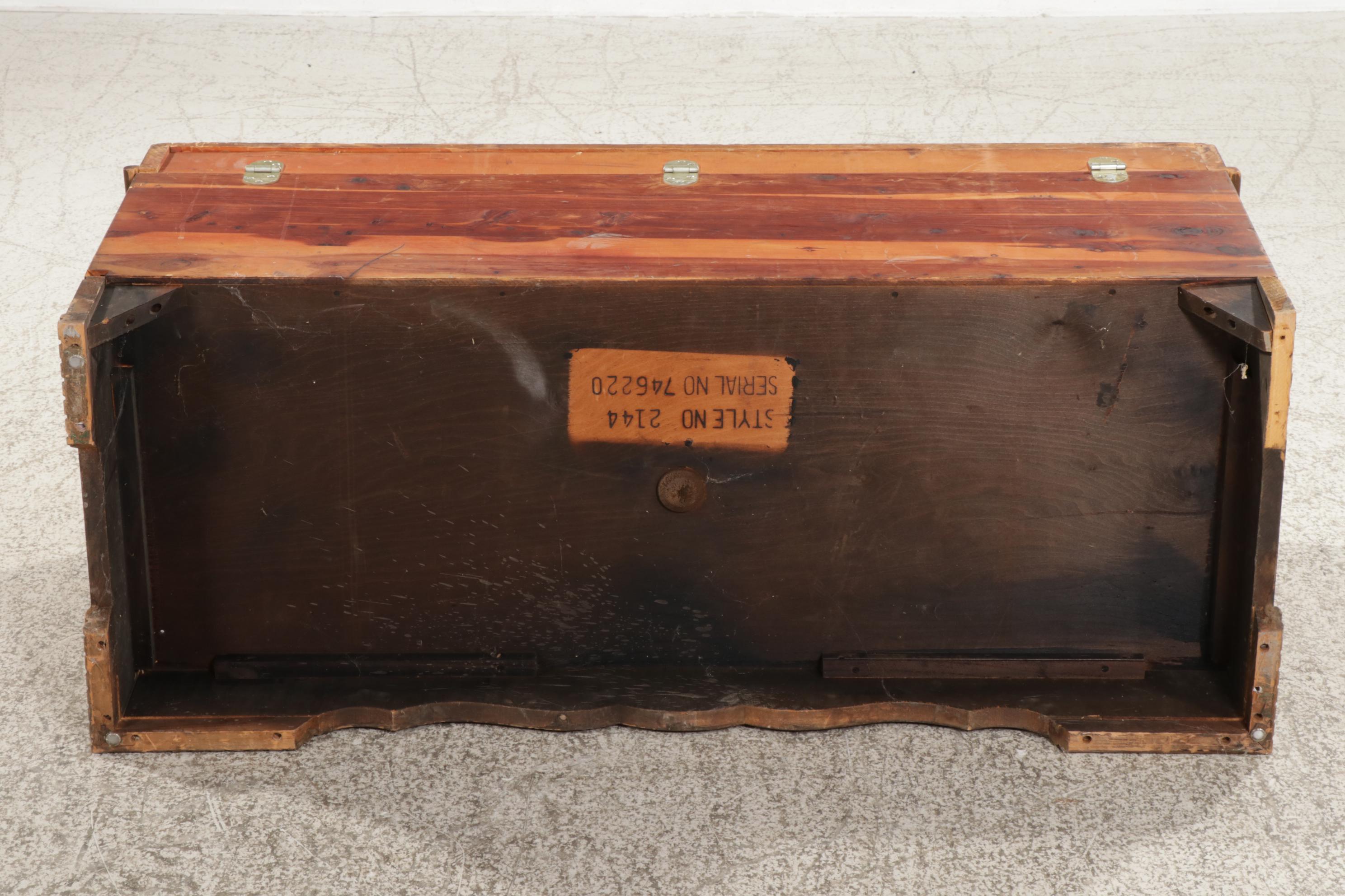 Art Deco Style Lane Aromatite Waterfall Walnut Cedar Trunk