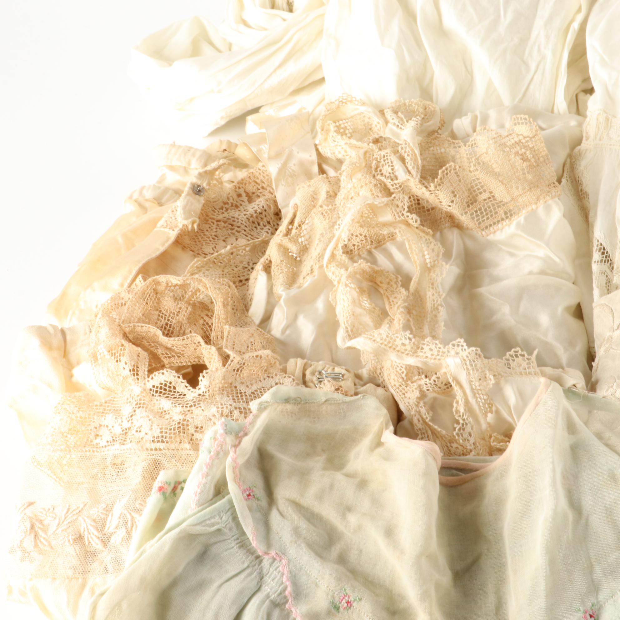 Nightgown, Camisoles, Open Drawers, Baby Clothes, and More from the Early 1800's