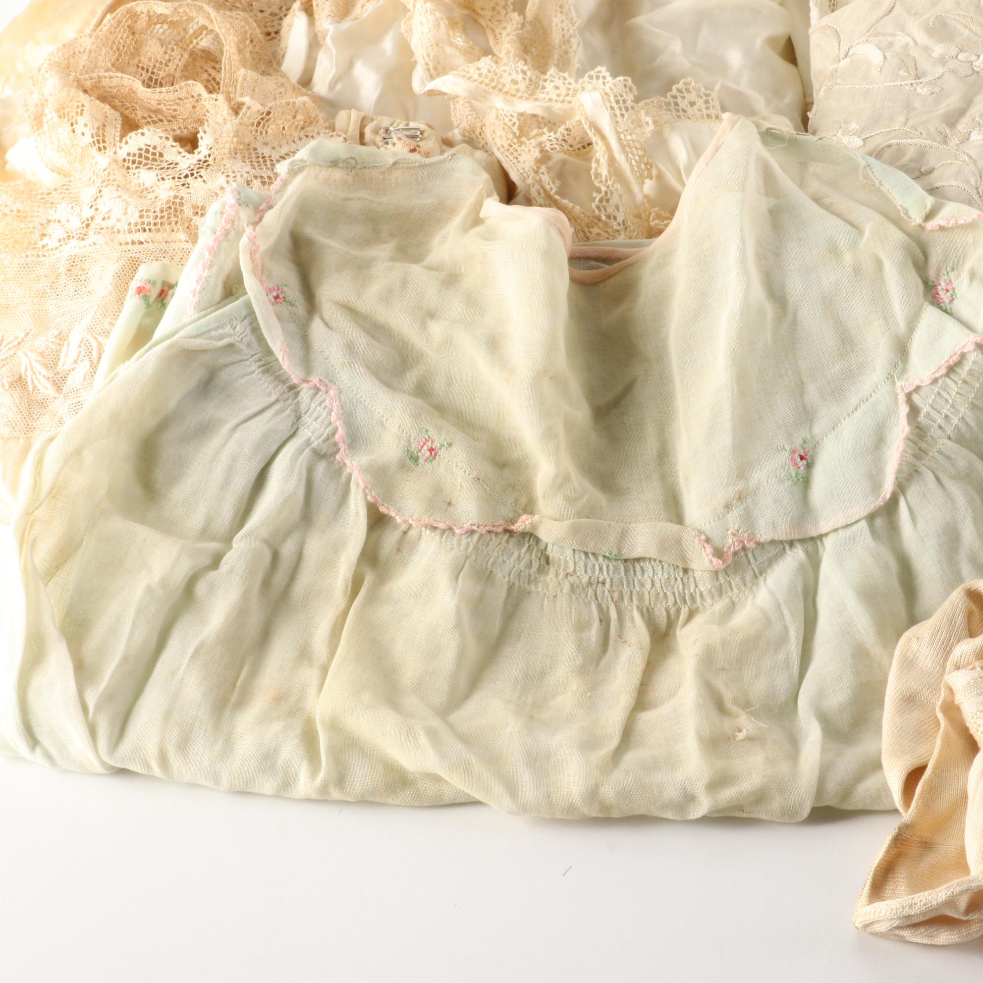Nightgown, Camisoles, Open Drawers, Baby Clothes, and More from the Early 1800's
