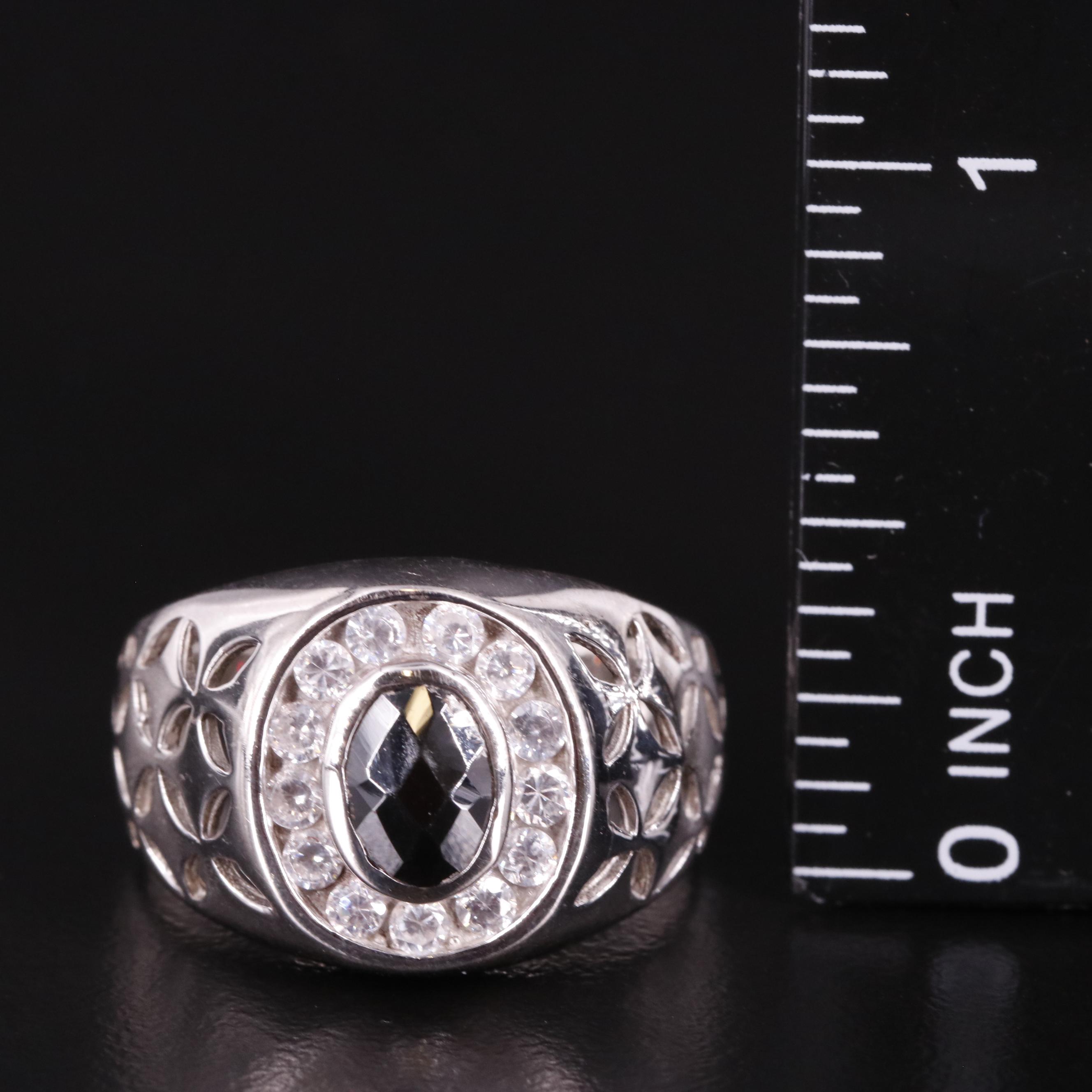Sterling Cubic Zirconia Tapered Band