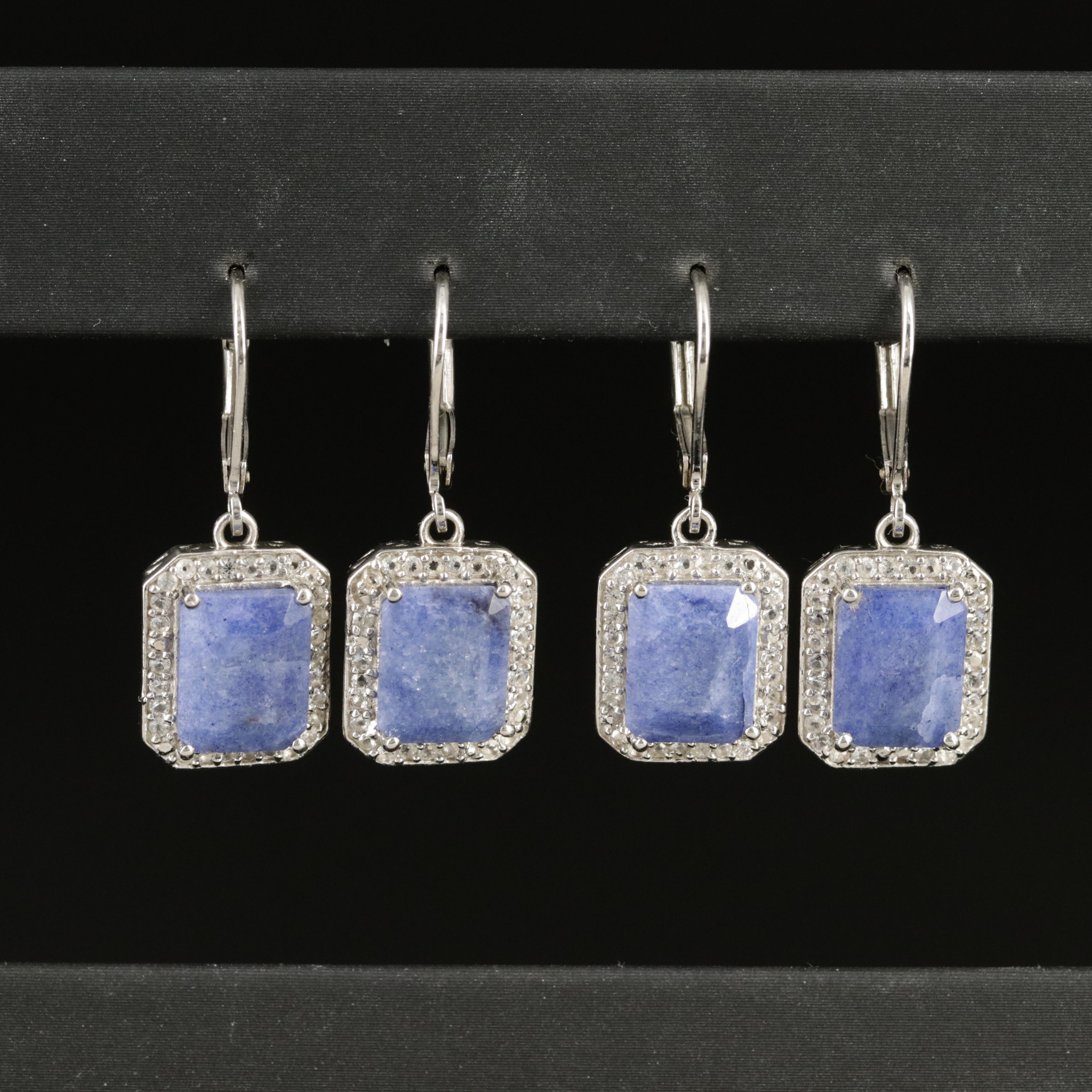 Sterling Beryl and Topaz Earrings