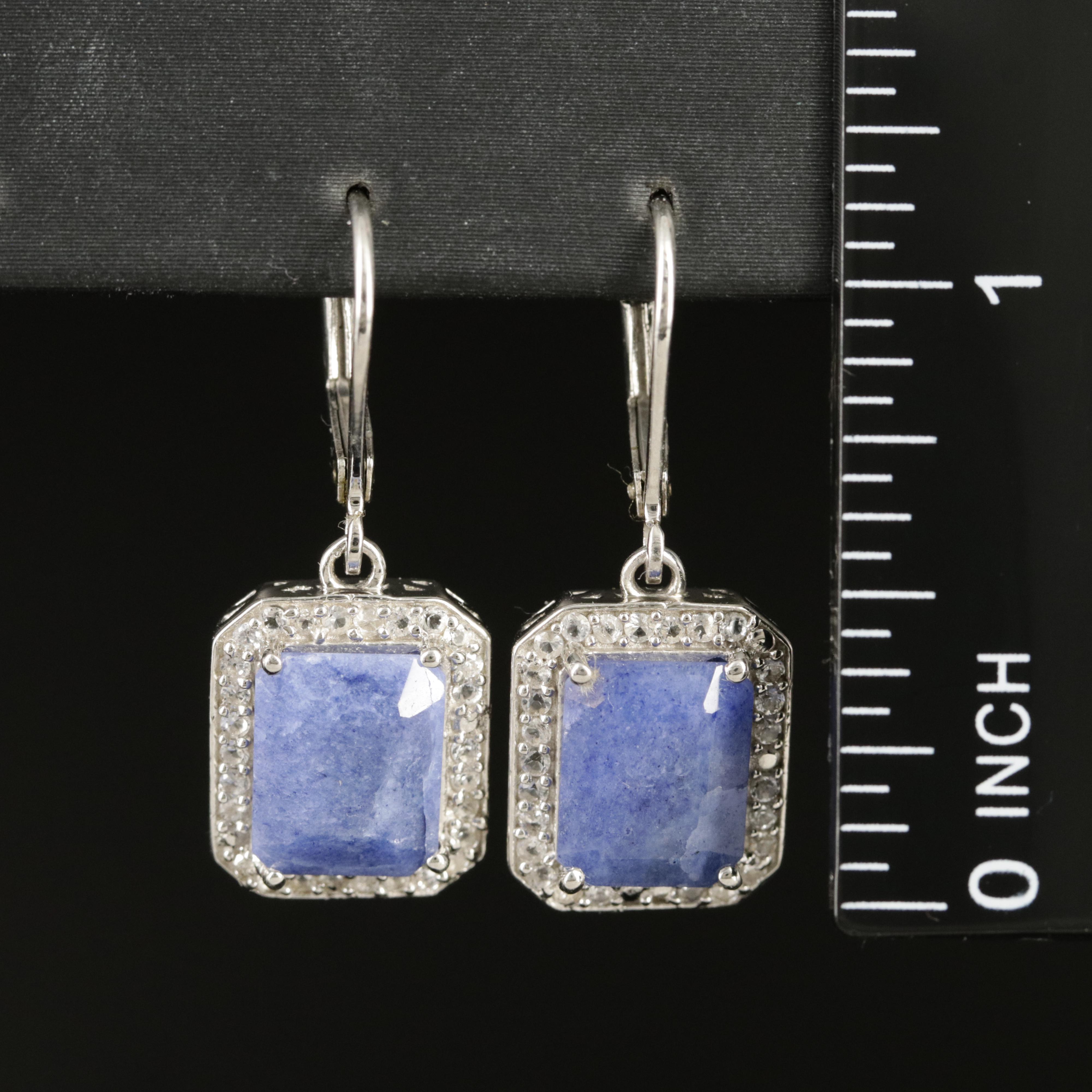 Sterling Beryl and Topaz Earrings