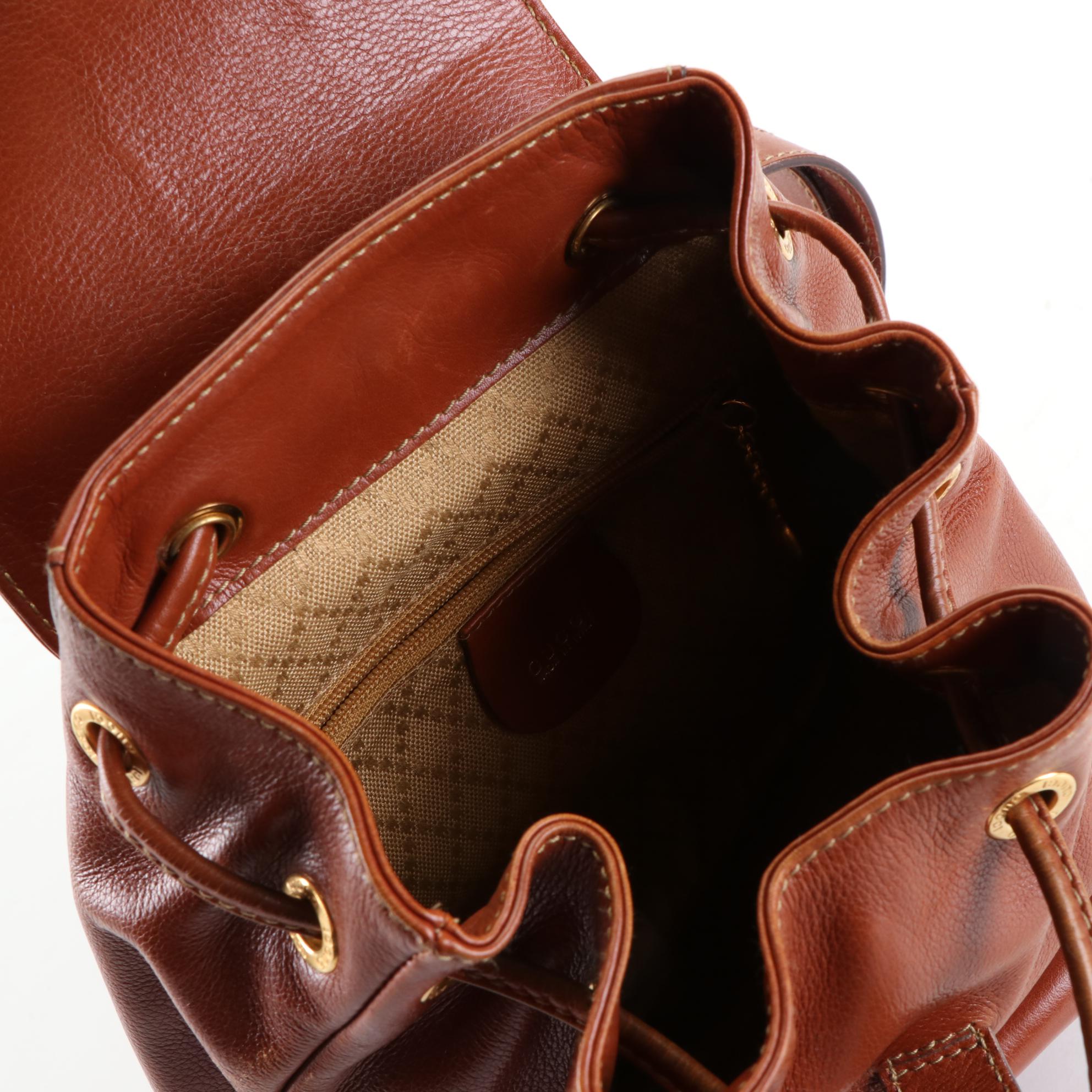 Gucci Small Bamboo Backpack in Full-Grained Leather