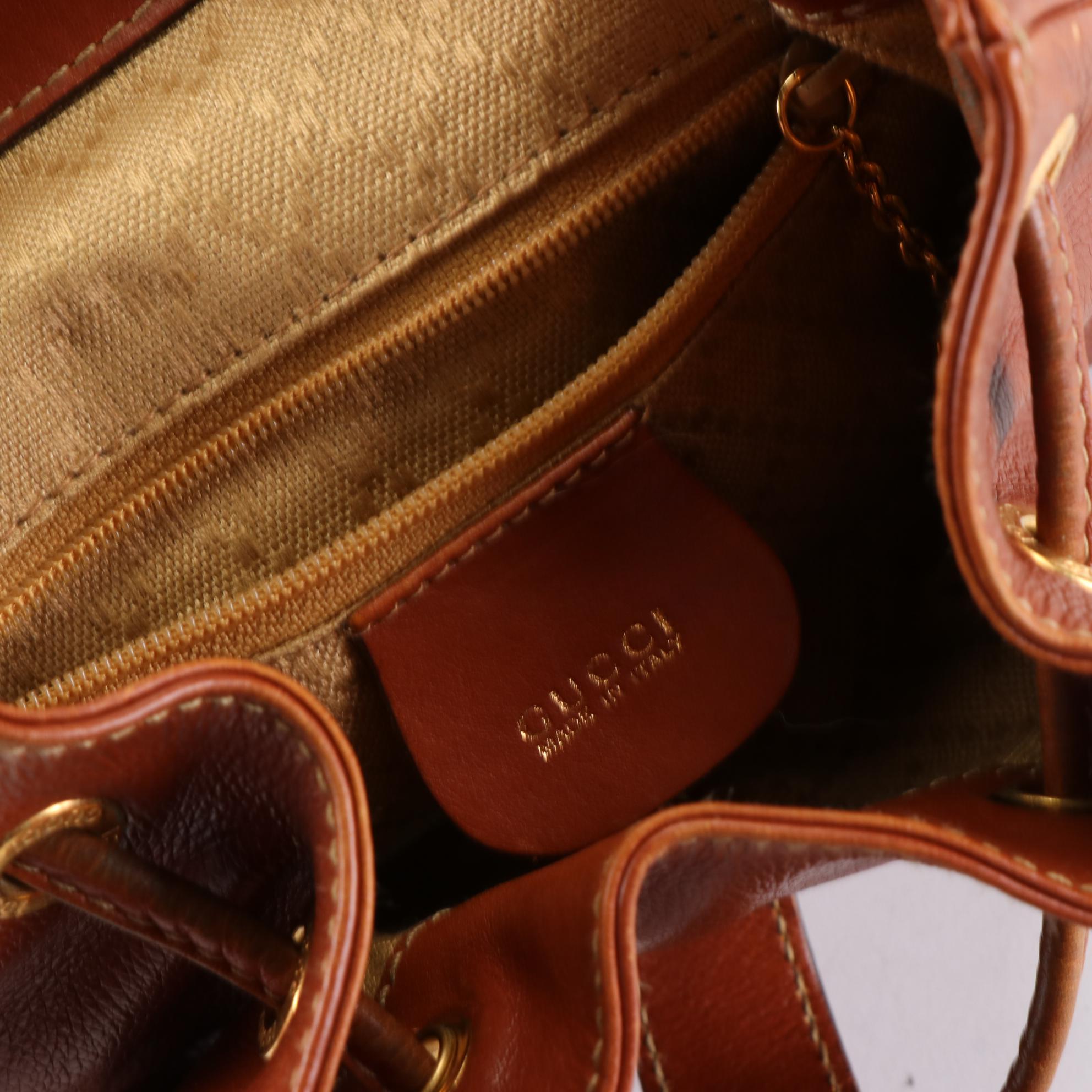 Gucci Small Bamboo Backpack in Full-Grained Leather