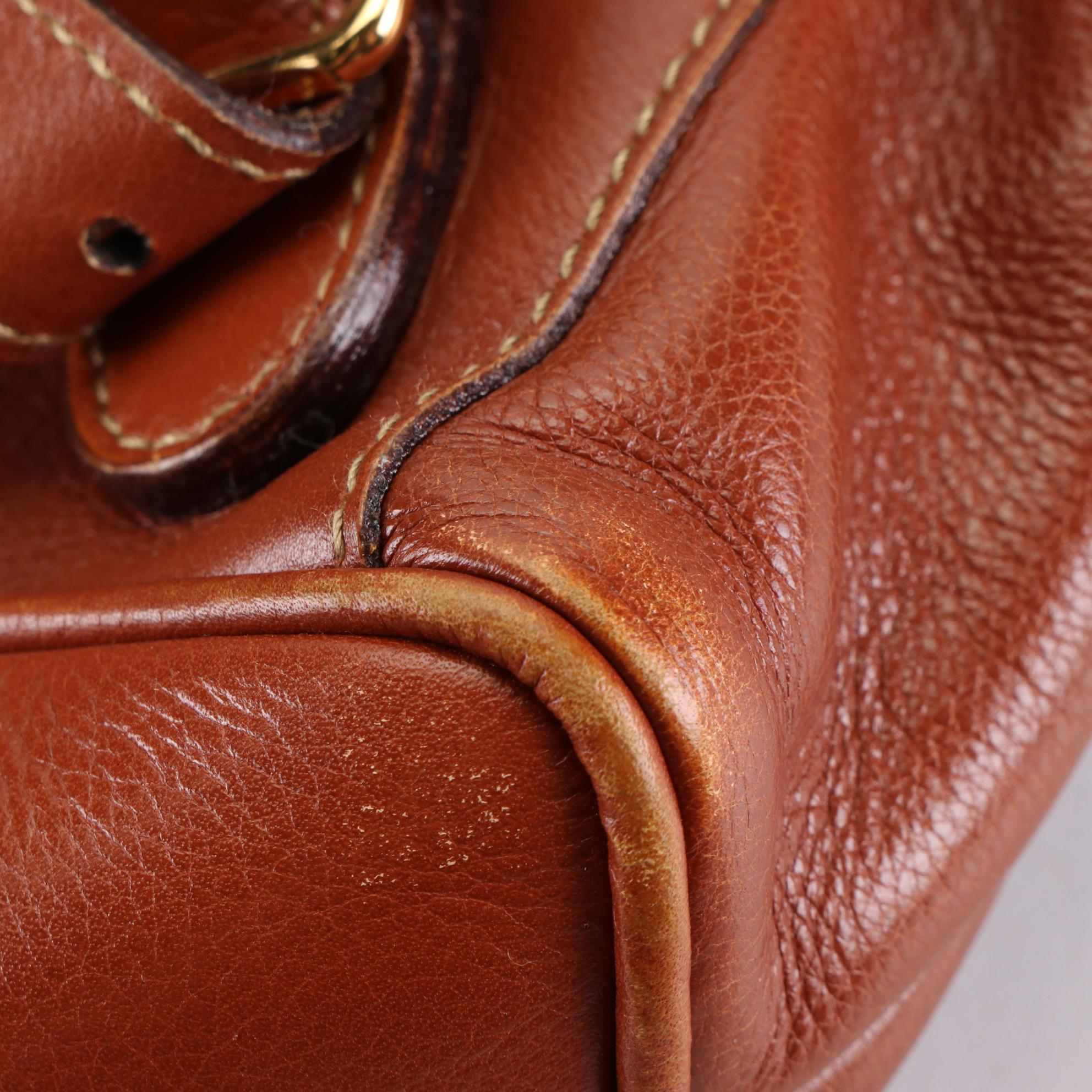 Gucci Small Bamboo Backpack in Full-Grained Leather