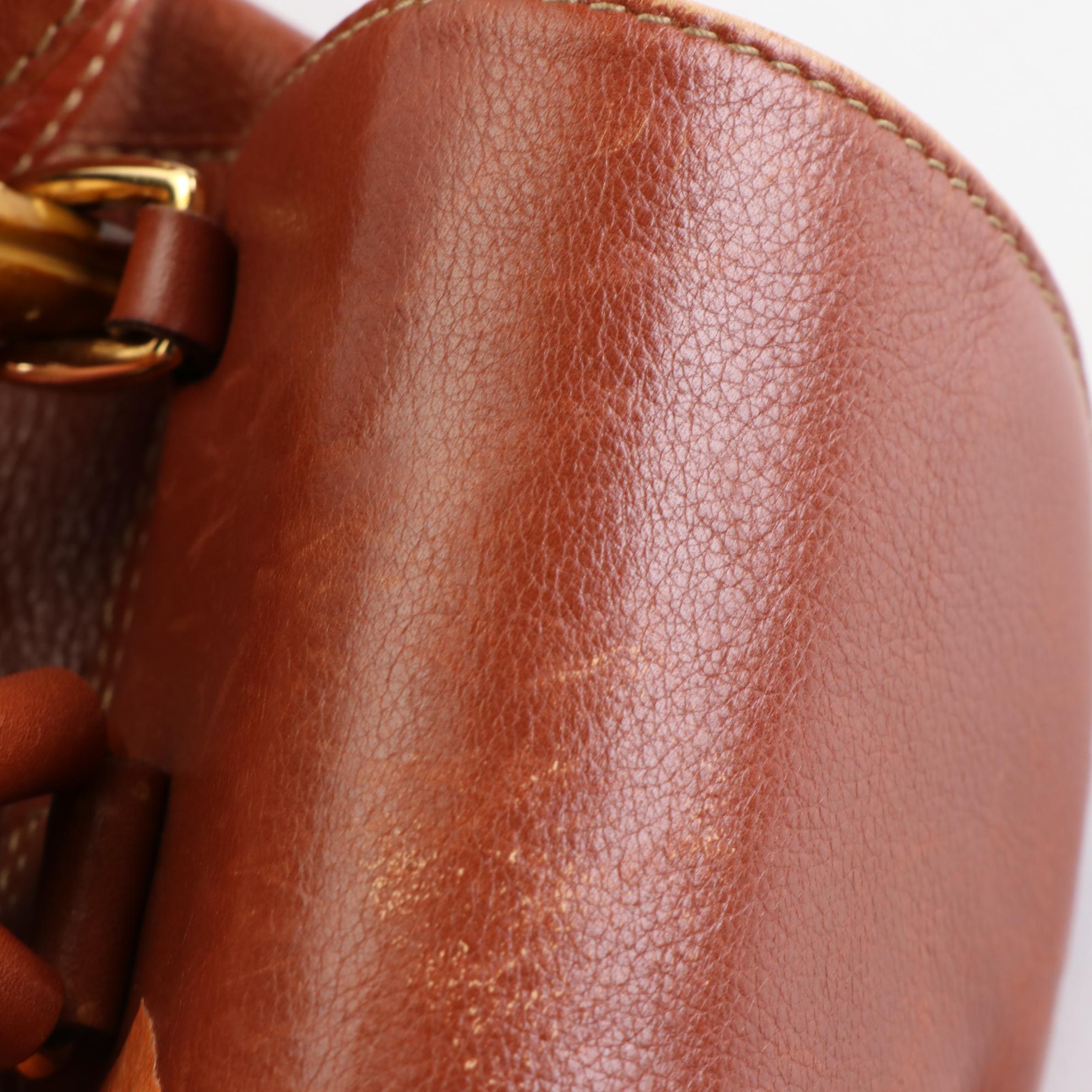 Gucci Small Bamboo Backpack in Full-Grained Leather