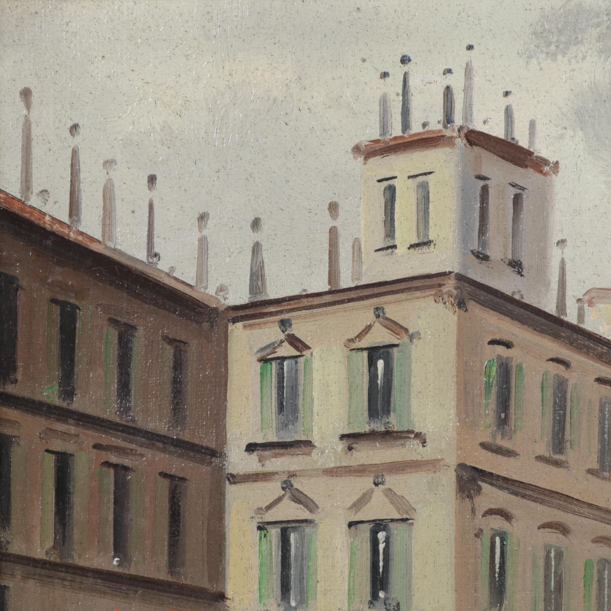 B. Ciappa Oil Painting of European City Street, Circa 1980