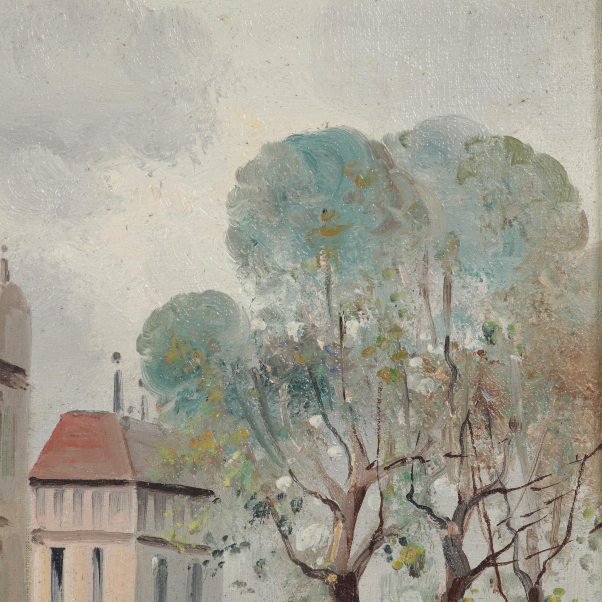 B. Ciappa Oil Painting of European City Street, Circa 1980