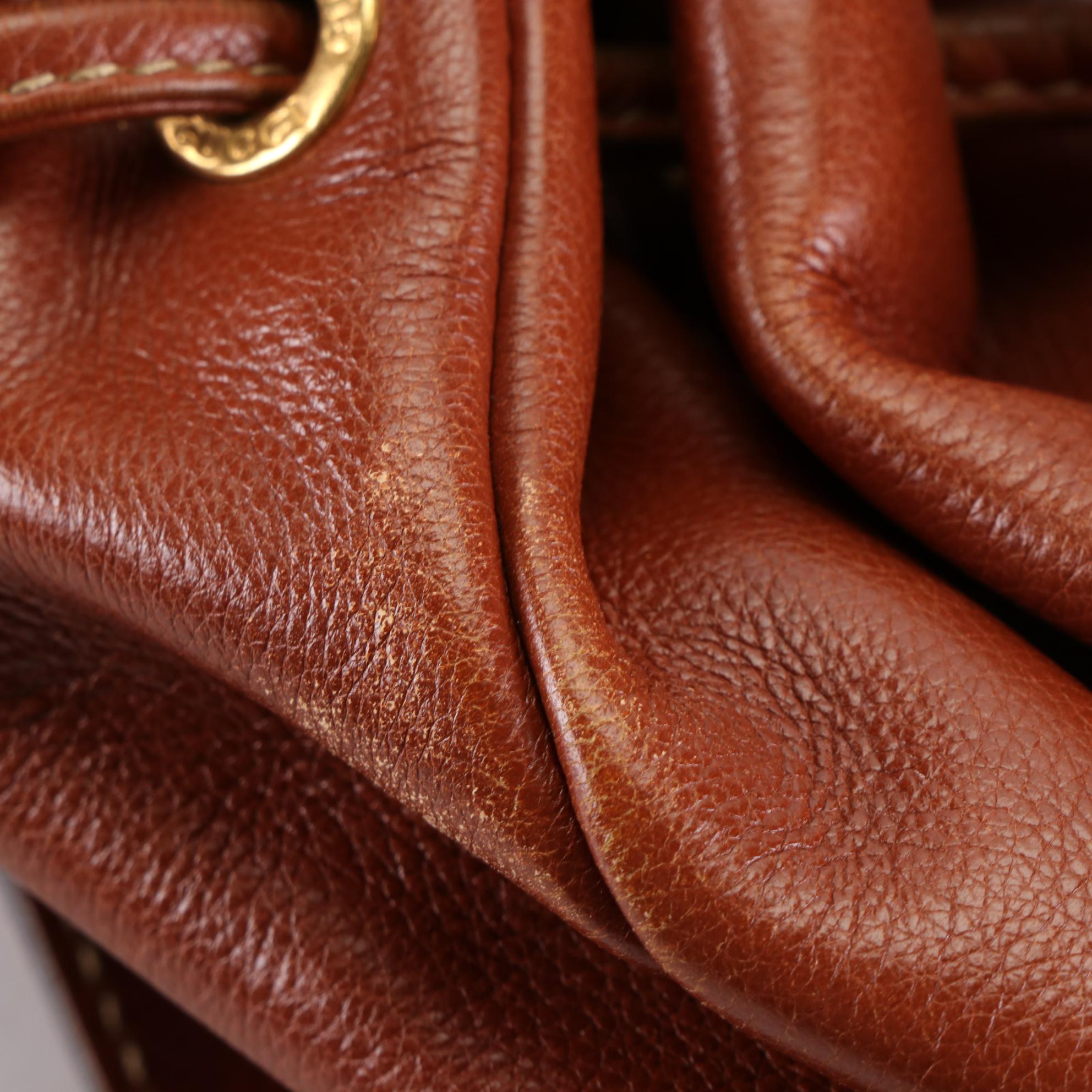 Gucci Small Bamboo Backpack in Full-Grained Leather