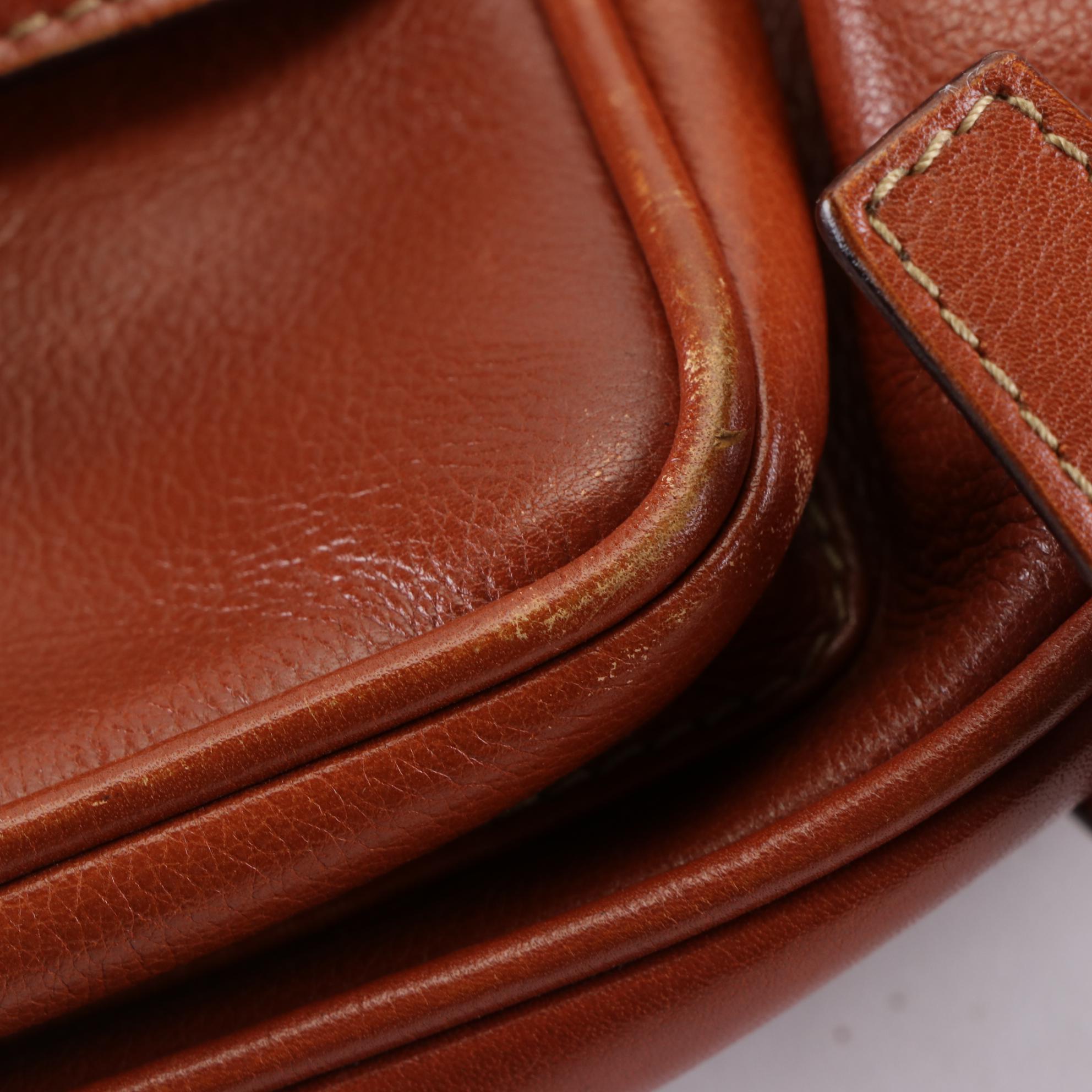 Gucci Small Bamboo Backpack in Full-Grained Leather