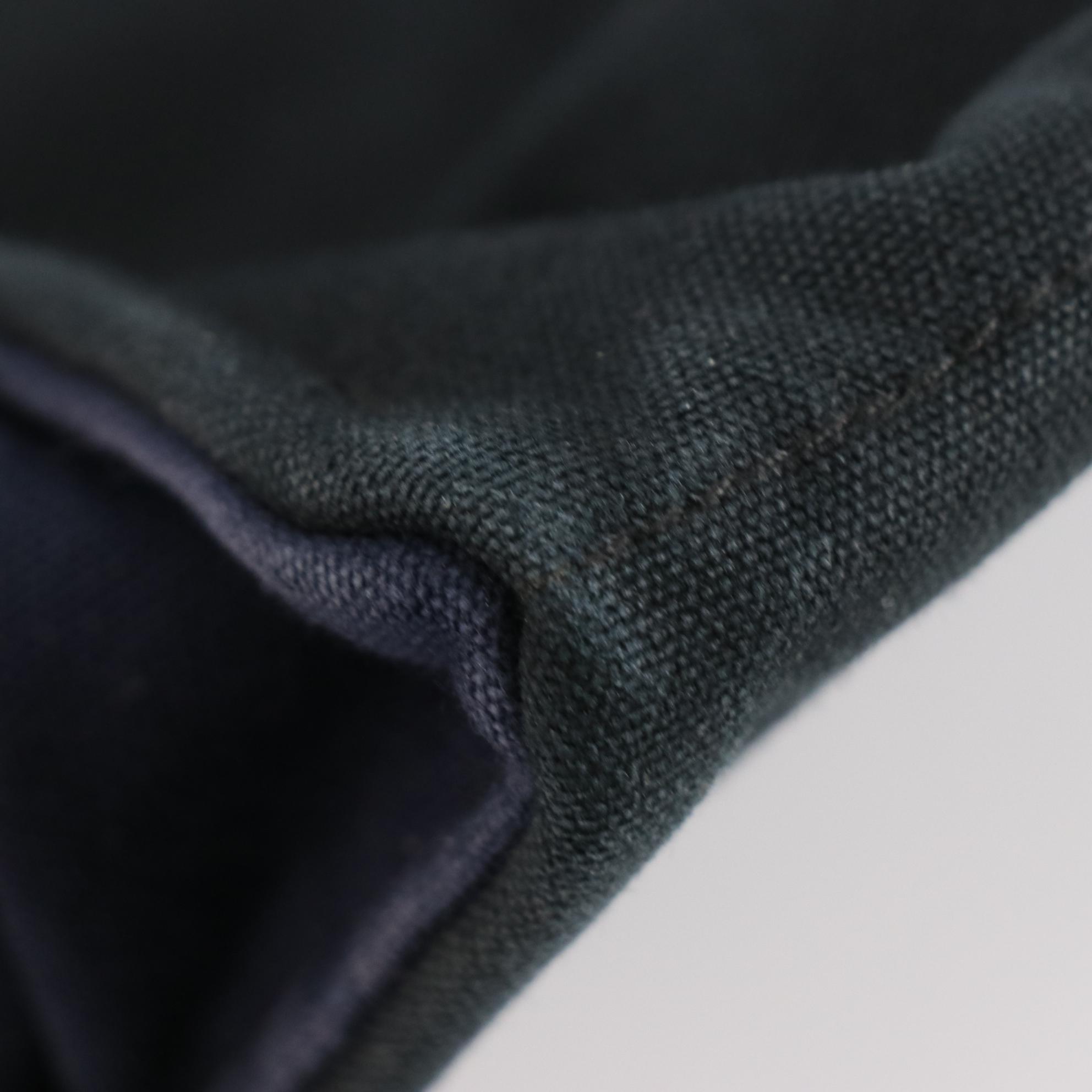 Hermès Fourre Tout MM Bag in Navy and Black Cotton Canvas