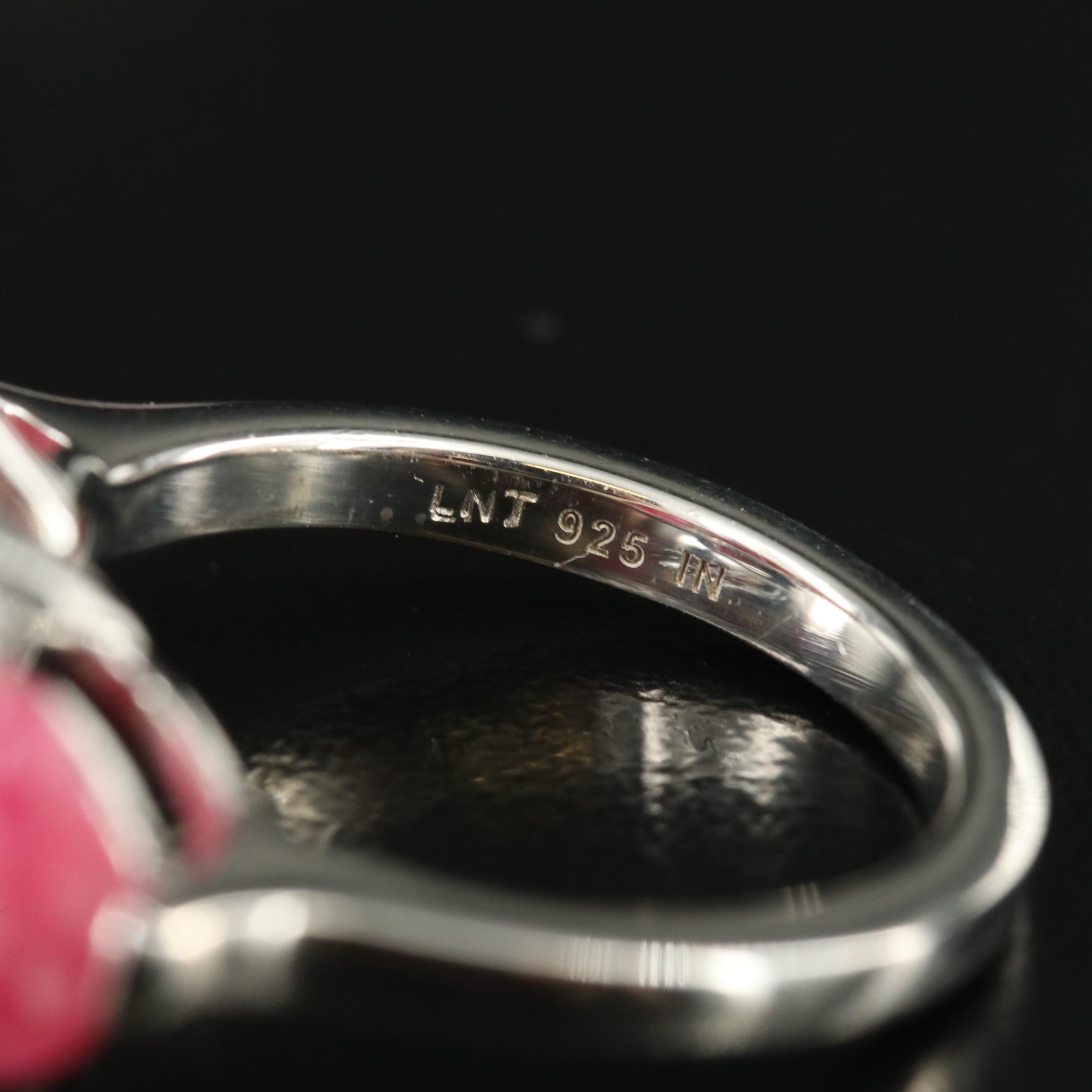 Sterling Beryl Three Stone Rings