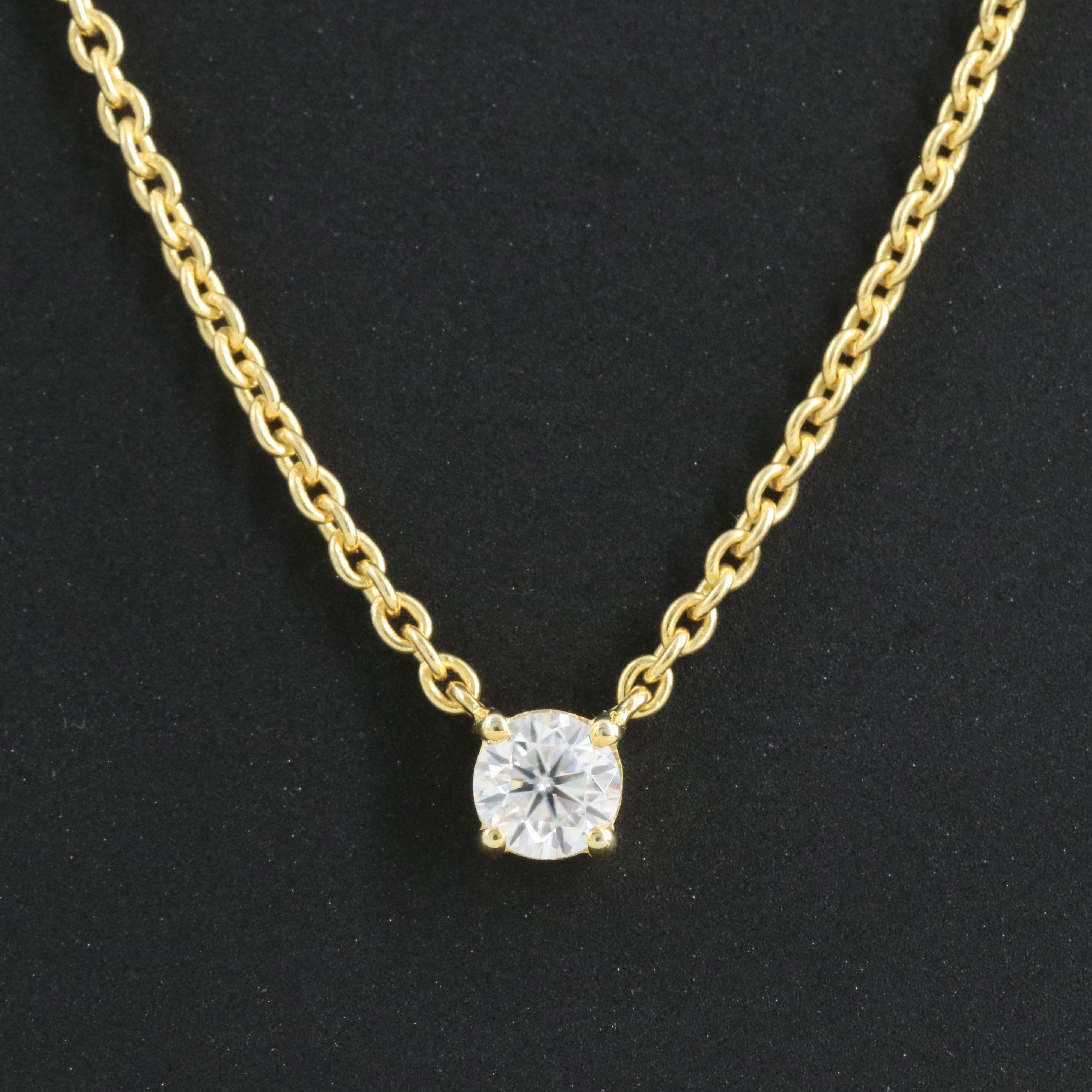 Sterling Moissanite Solitaire Necklace