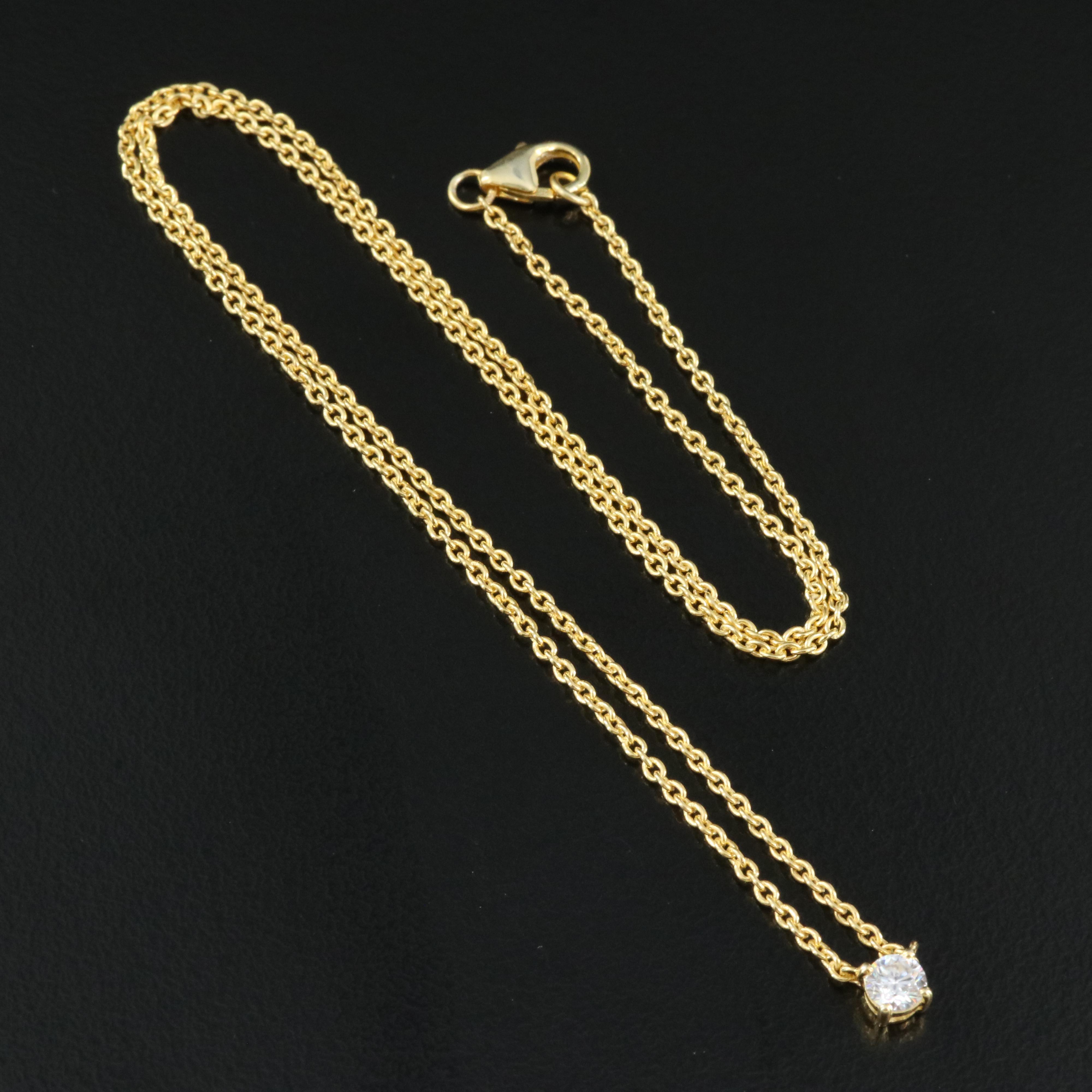 Sterling Moissanite Solitaire Necklace