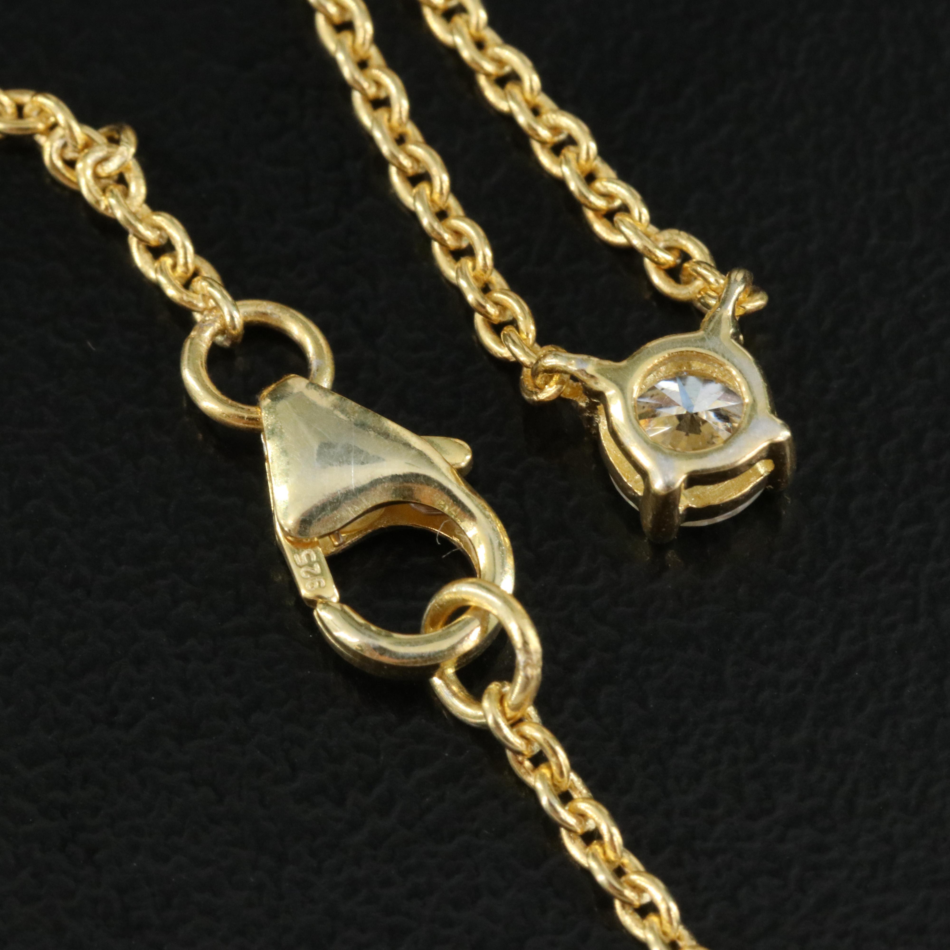 Sterling Moissanite Solitaire Necklace