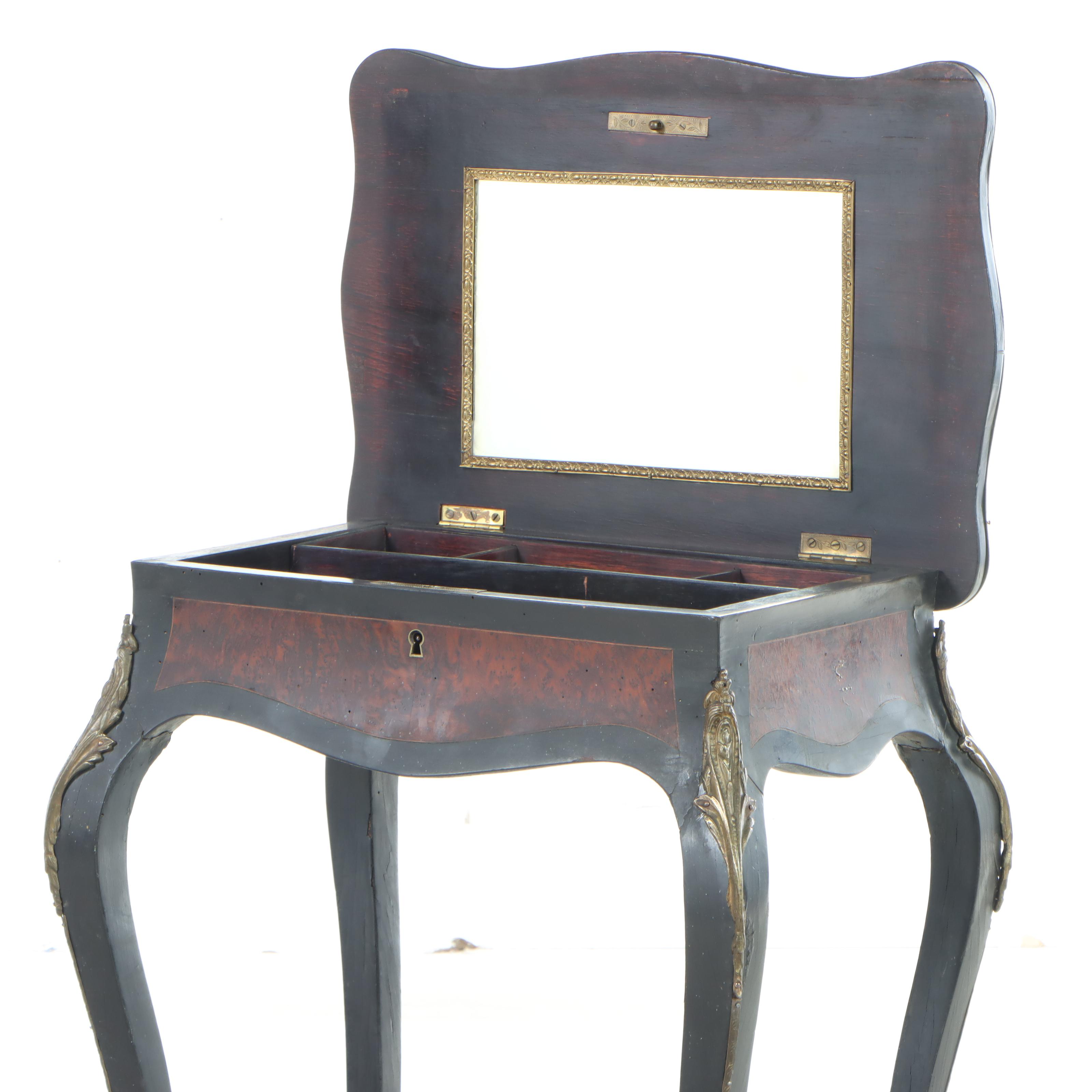 Napoleon III Ebonized and Burl Wood Boulle Marquetry Bijouterie Table