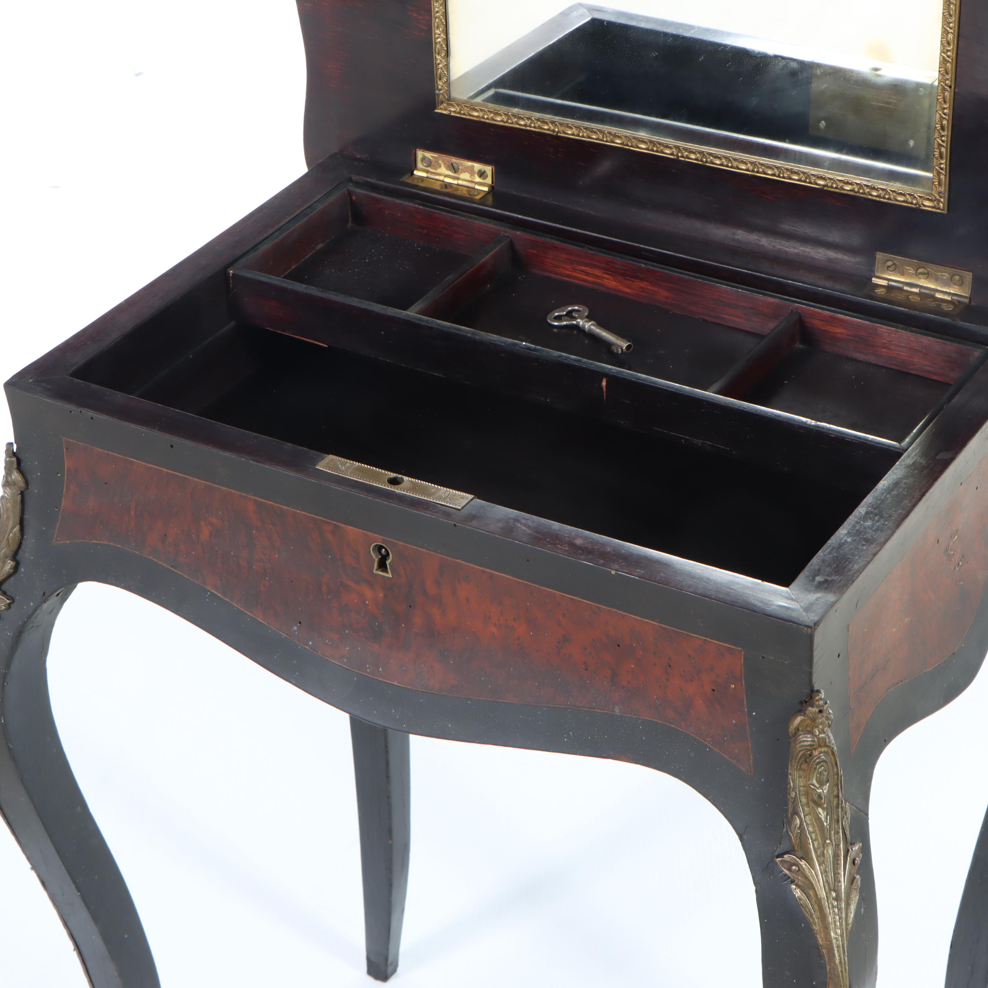 Napoleon III Ebonized and Burl Wood Boulle Marquetry Bijouterie Table