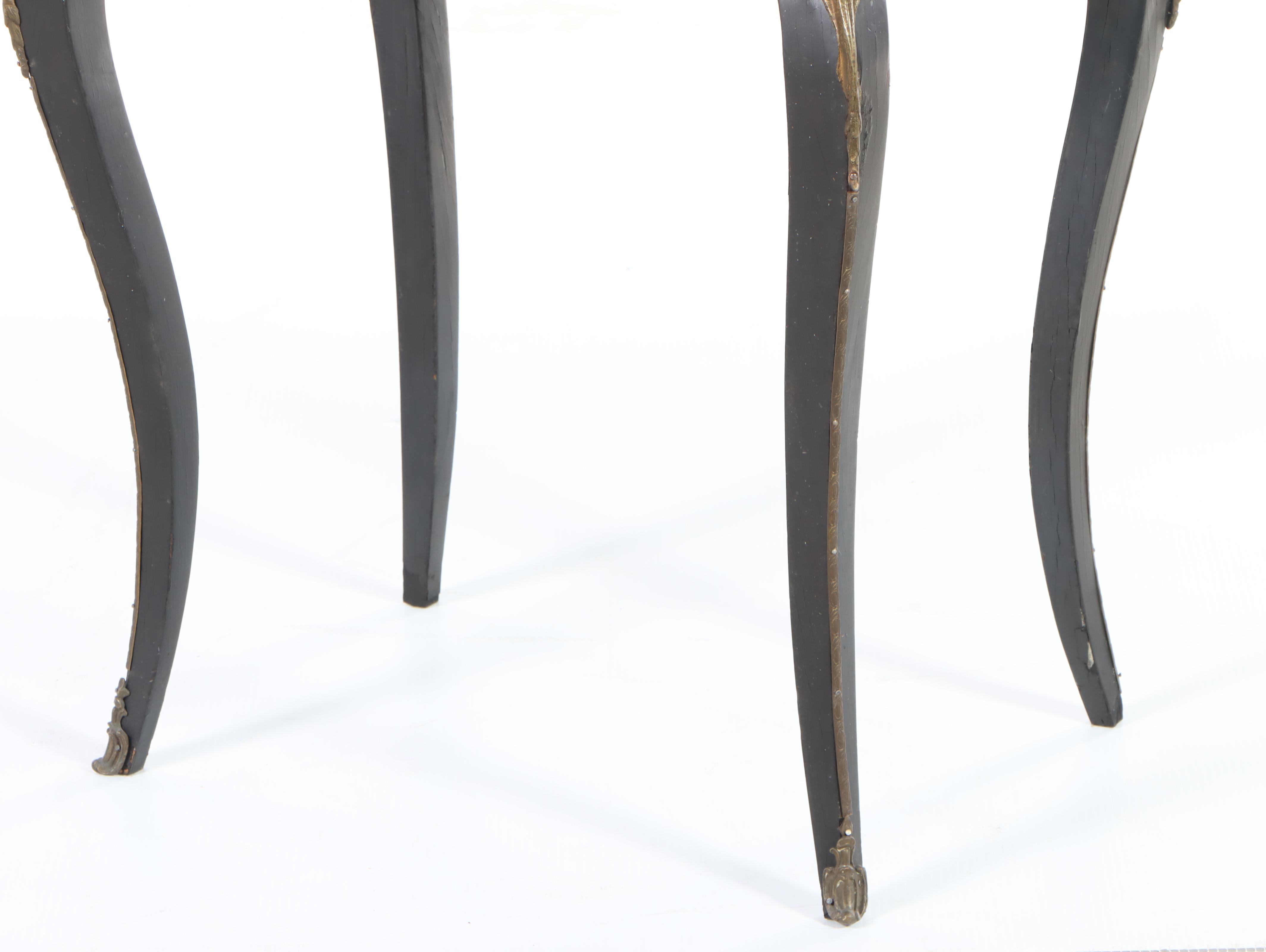 Napoleon III Ebonized and Burl Wood Boulle Marquetry Bijouterie Table