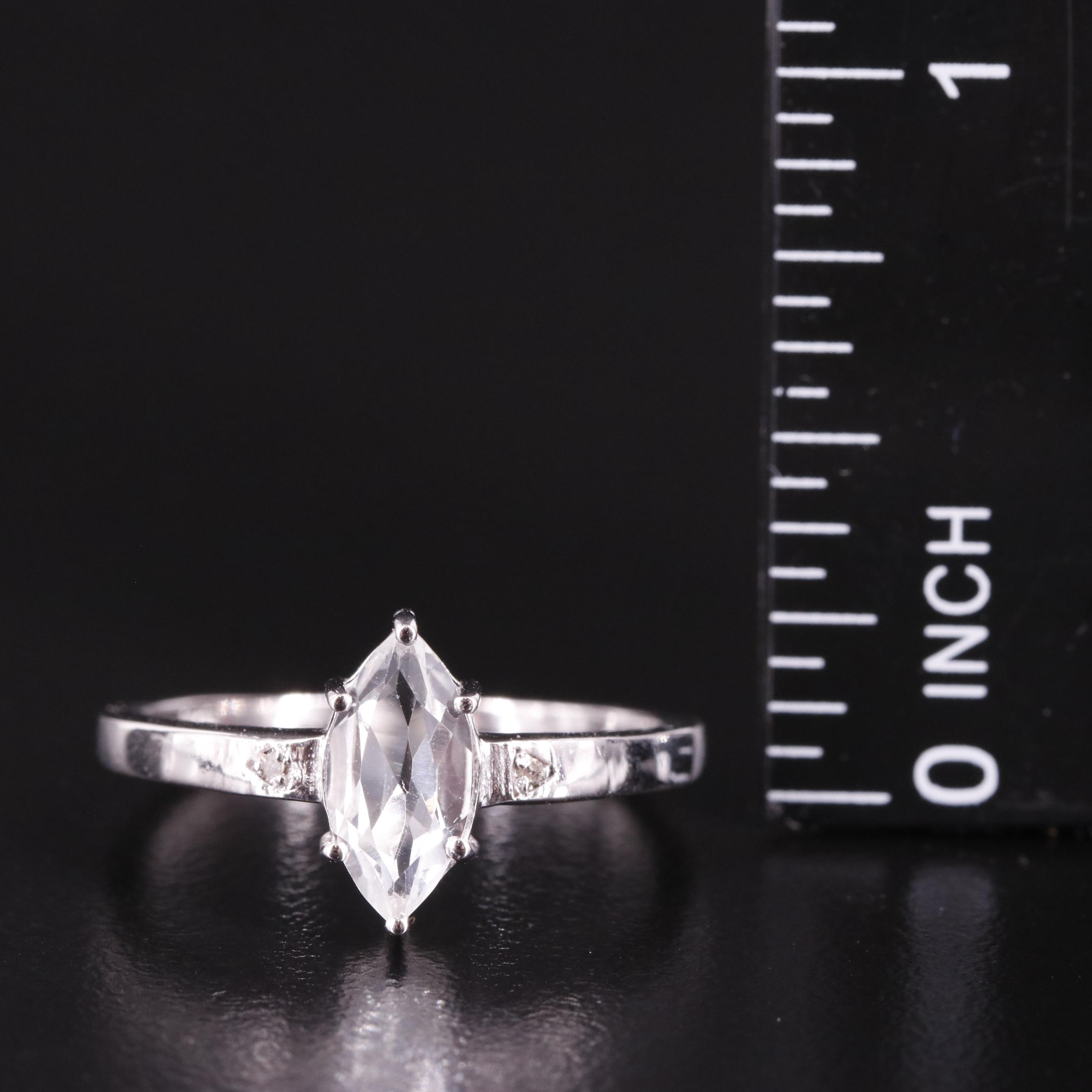 Sterling White Topaz and Diamond Ring