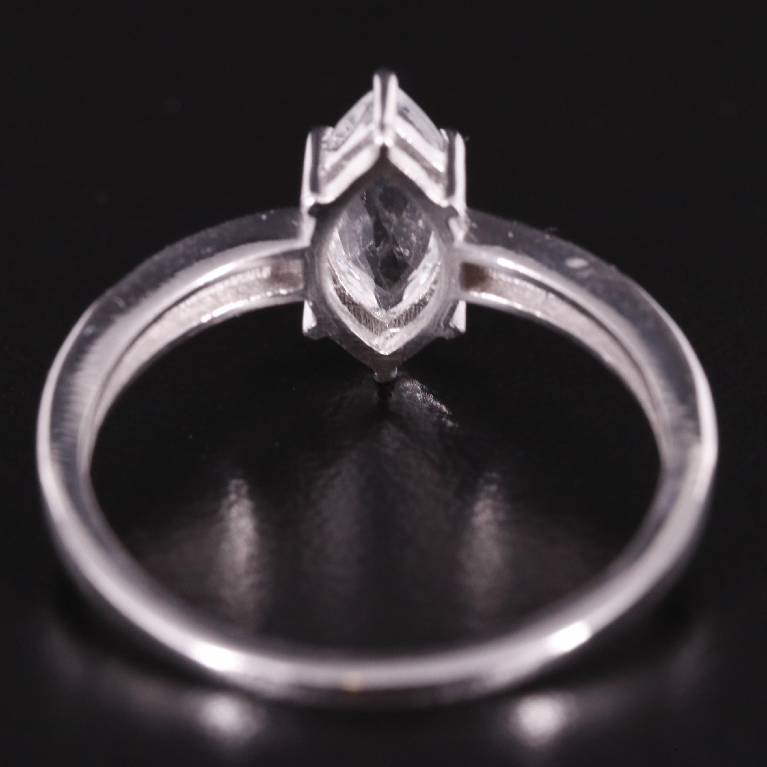 Sterling White Topaz and Diamond Ring