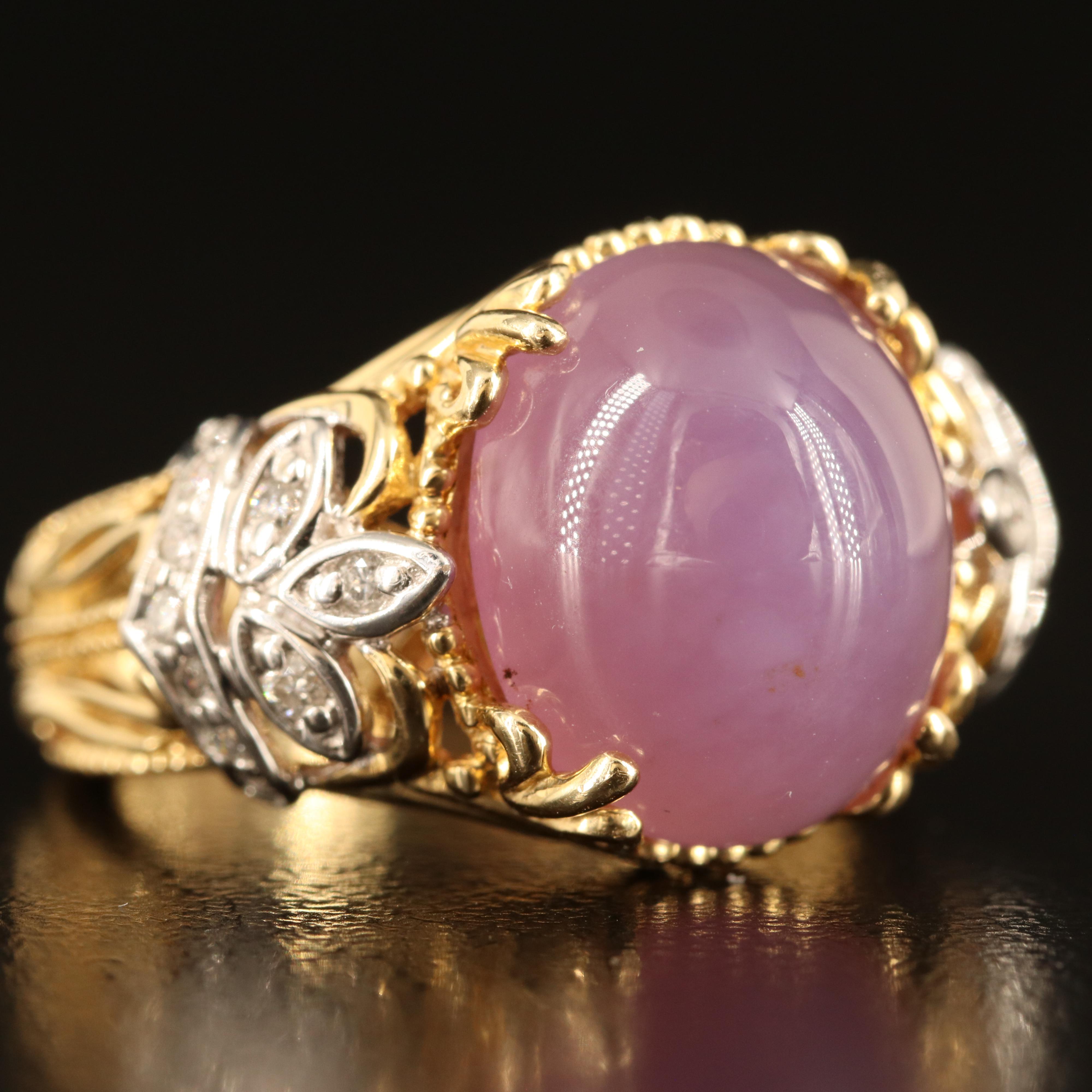 14K Amethyst and Diamond Ring