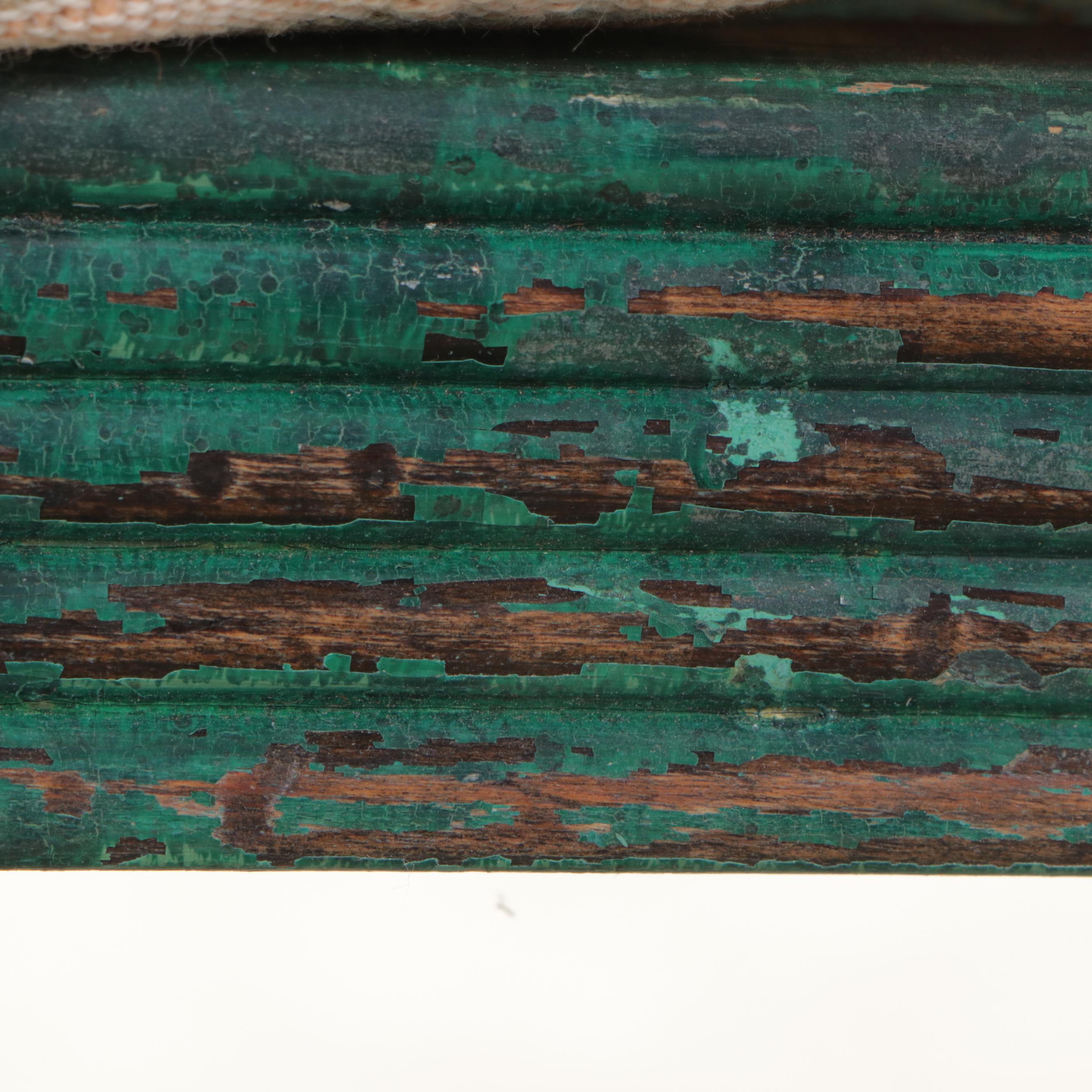 Pair of Louis XVI Style Green-Painted X-Form Stools